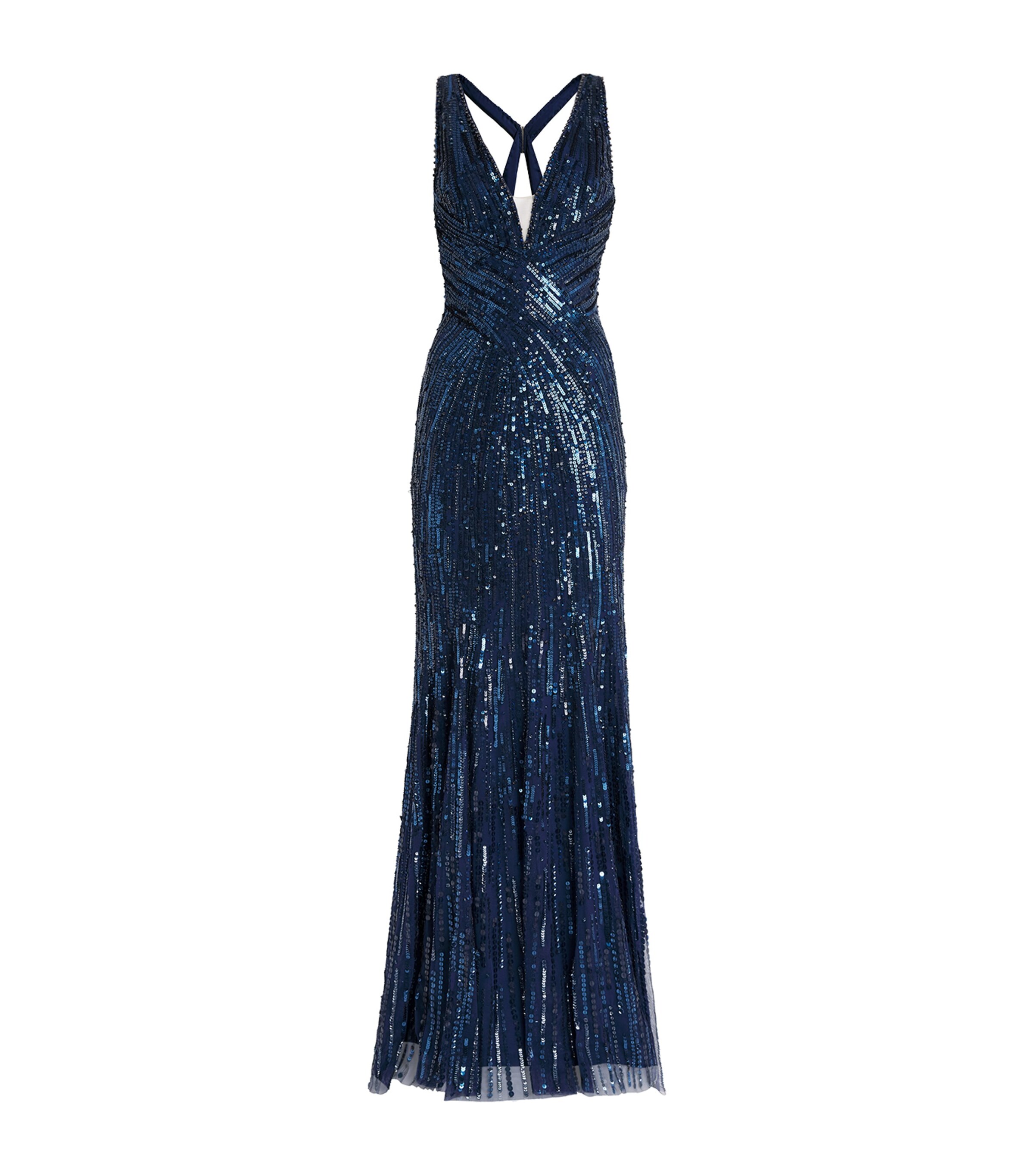 Jenny Packham Womens Embellished Luxor Gown Sea Dragon Image 1