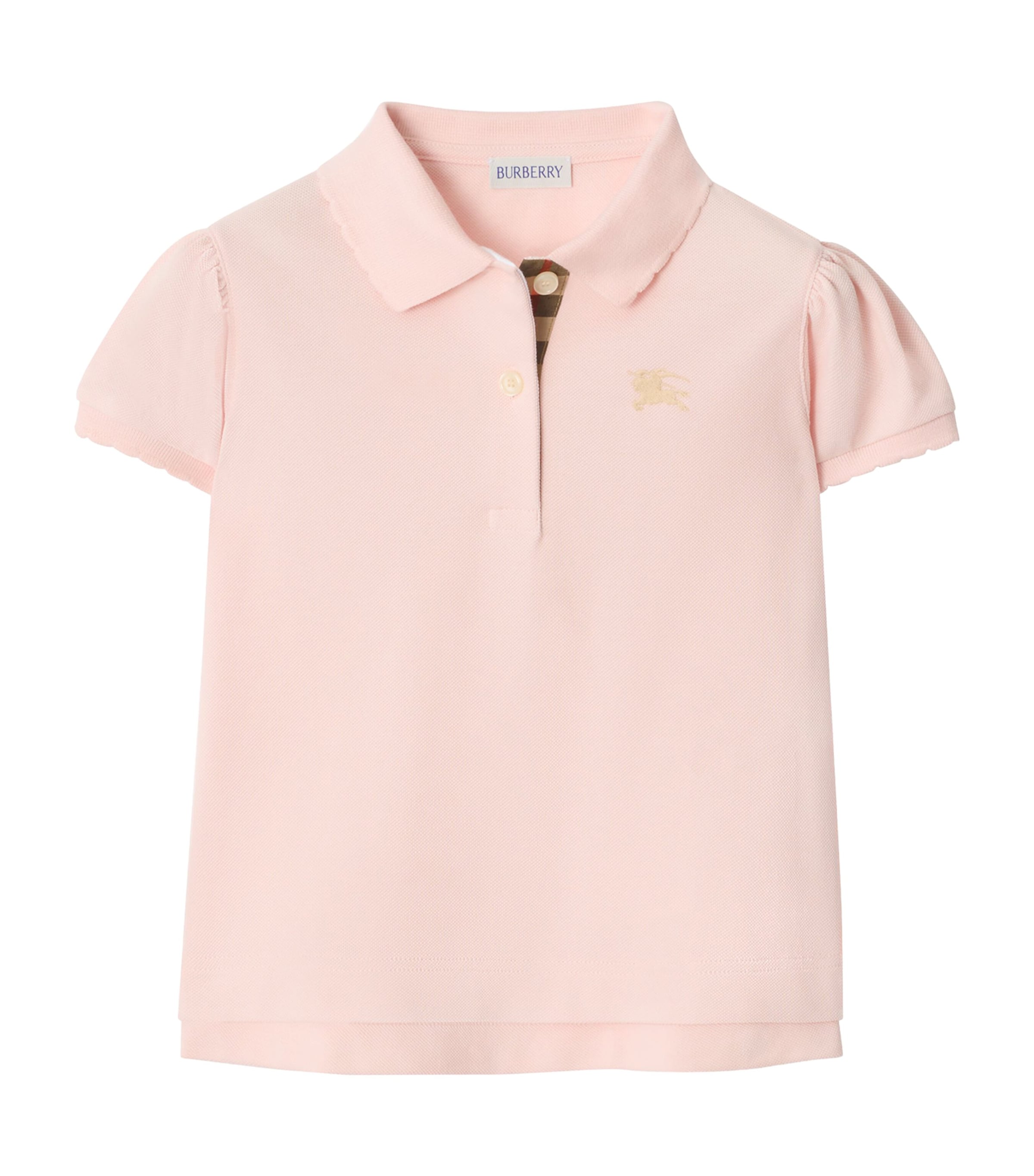 Burberry Kids Cotton Polo Shirt (3-12 Years) Ice Pink Image 1