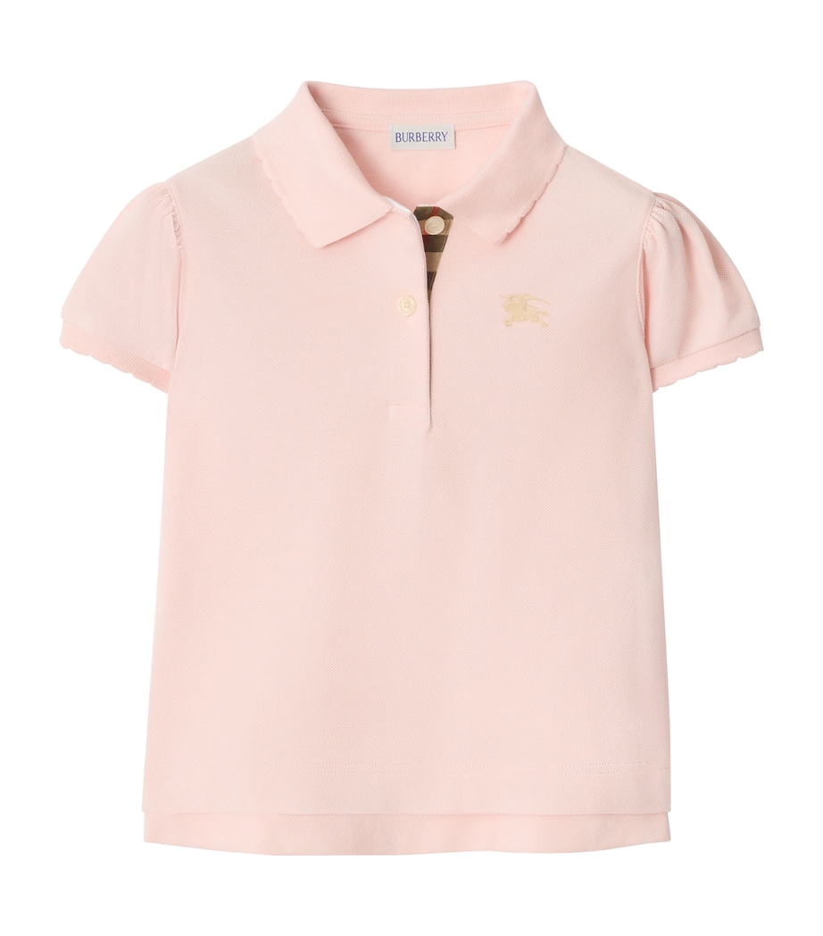 Burberry Kids Cotton Polo Shirt (3-12 Years) Ice Pink Image 1
