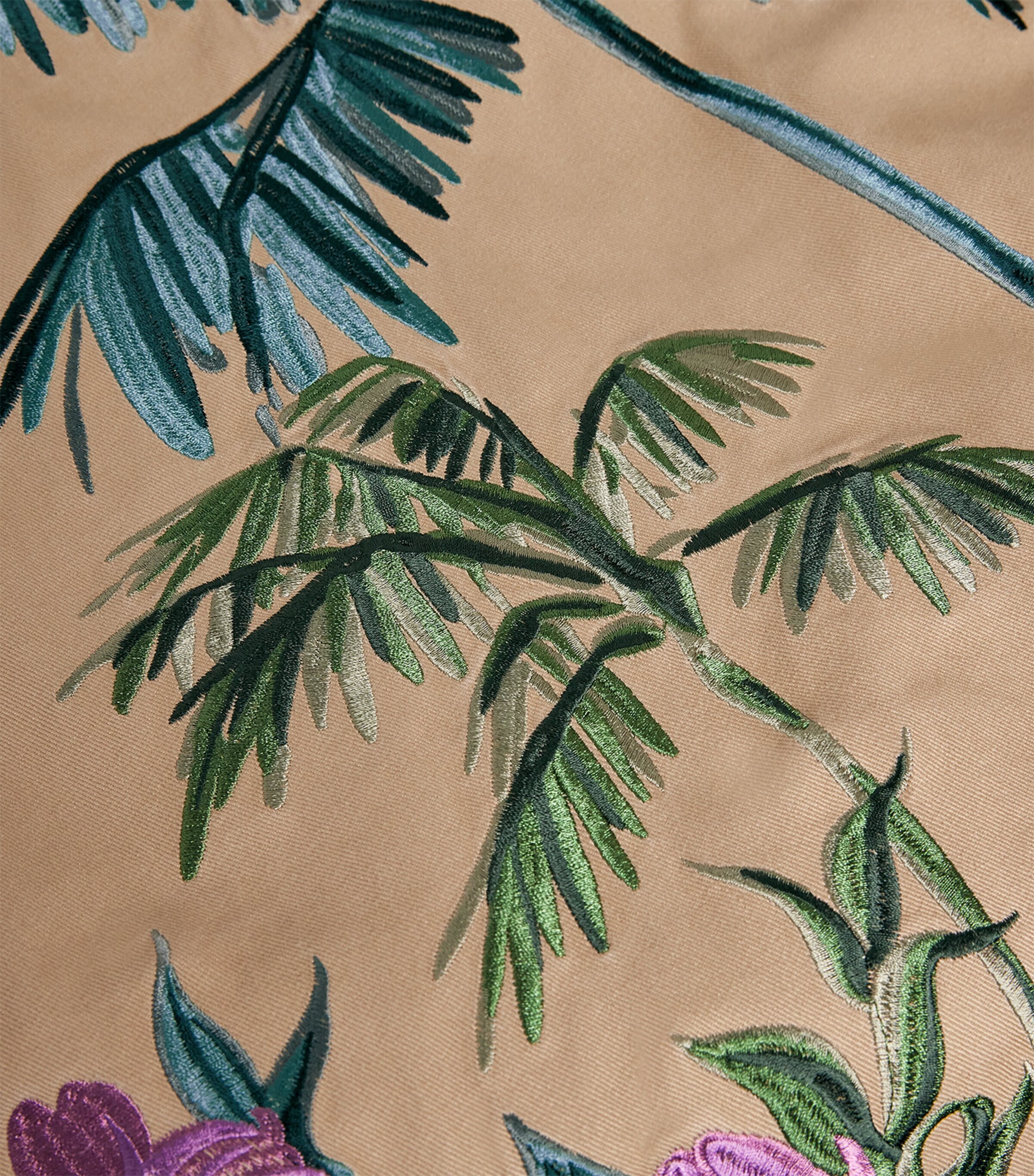 Cotton Gabardine Embroidered Jacket CAMEL Image 5