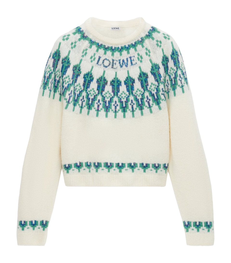 Sequinned Wool-Blend Fair Isle Sweater