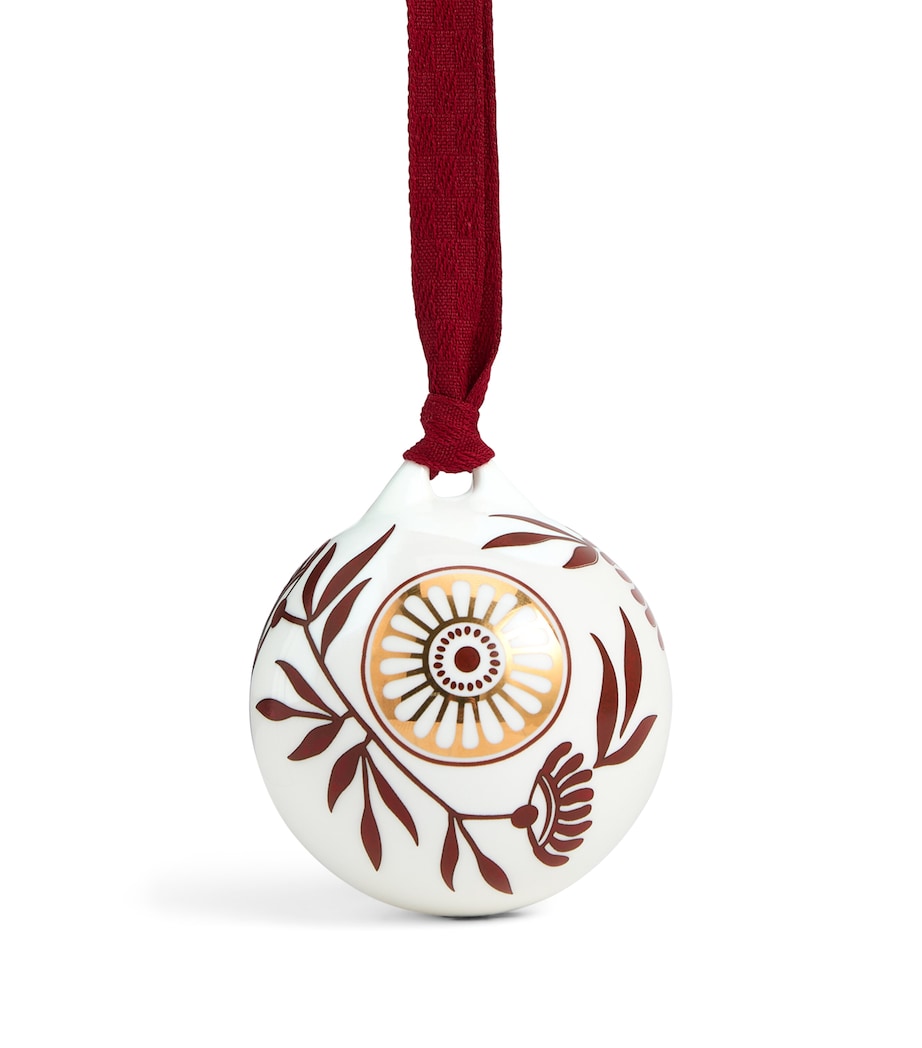 Fine Bone China Red Splendour No.2 Bauble SILVER Image 5