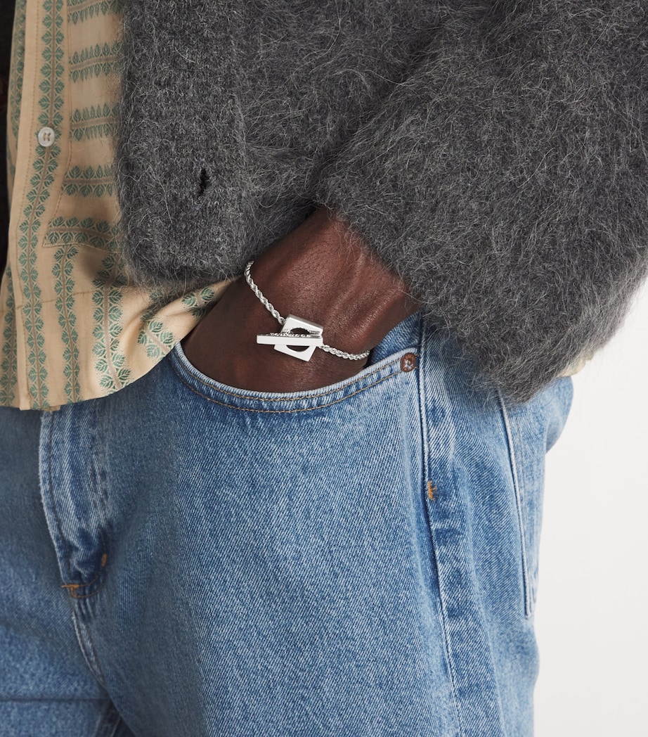 Sterling Silver Square Rope Bracelet S925 Image 2