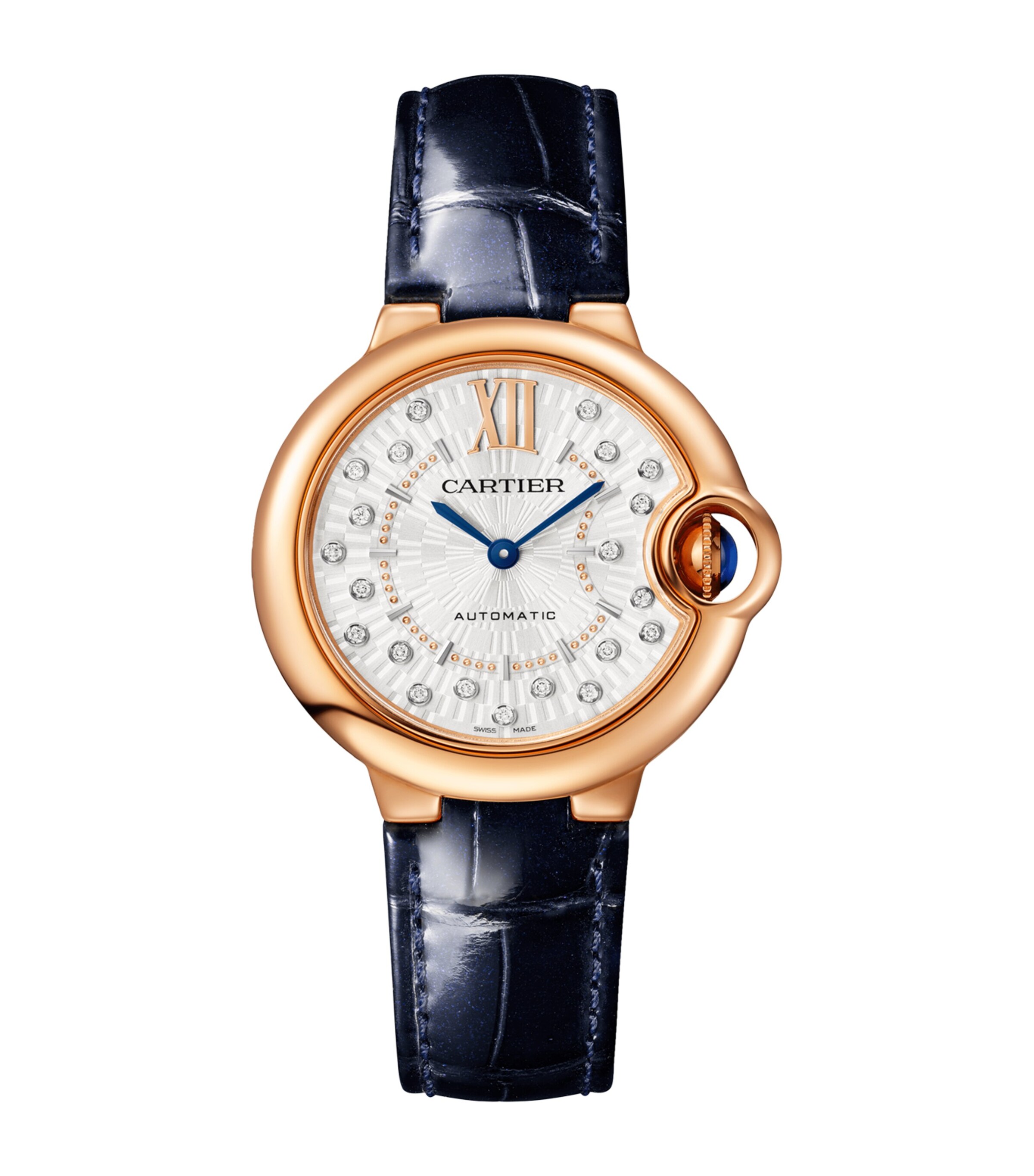 Cartier Rose Gold and Diamond Ballon Bleu de Cartier Watch 33mm Grey Image 1