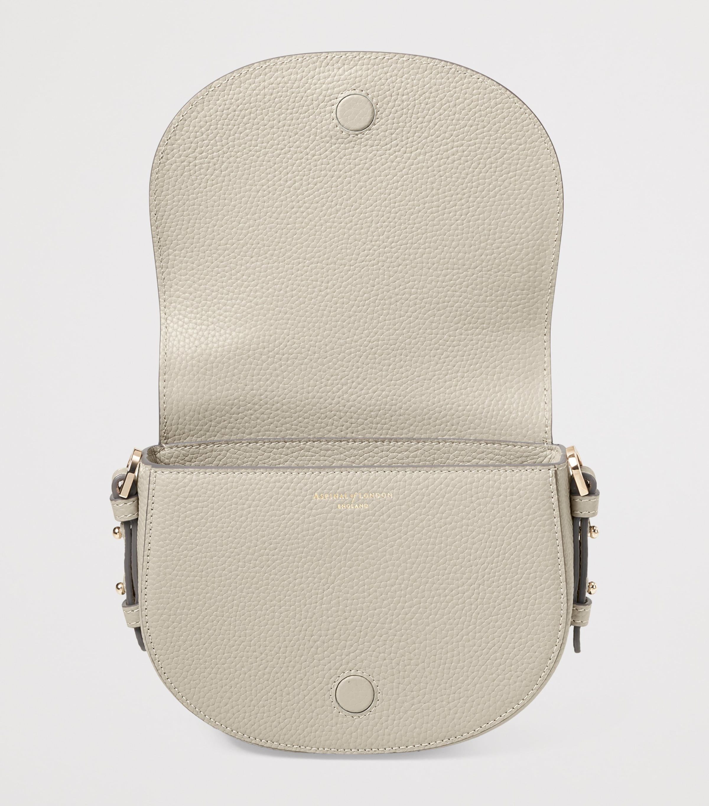 Small Leather Stella Cross-Body Satchel DOVE GREY Image 4