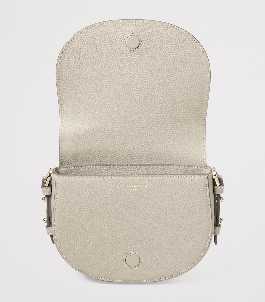 Small Leather Stella Cross-Body Satchel DOVE GREY Image 4