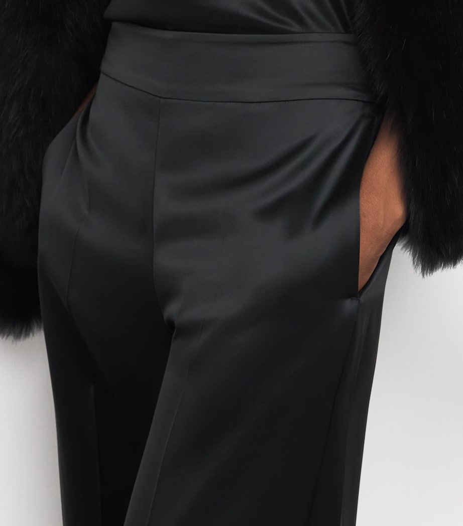 Satin Dijon Tailored Trousers BLACK Image 6