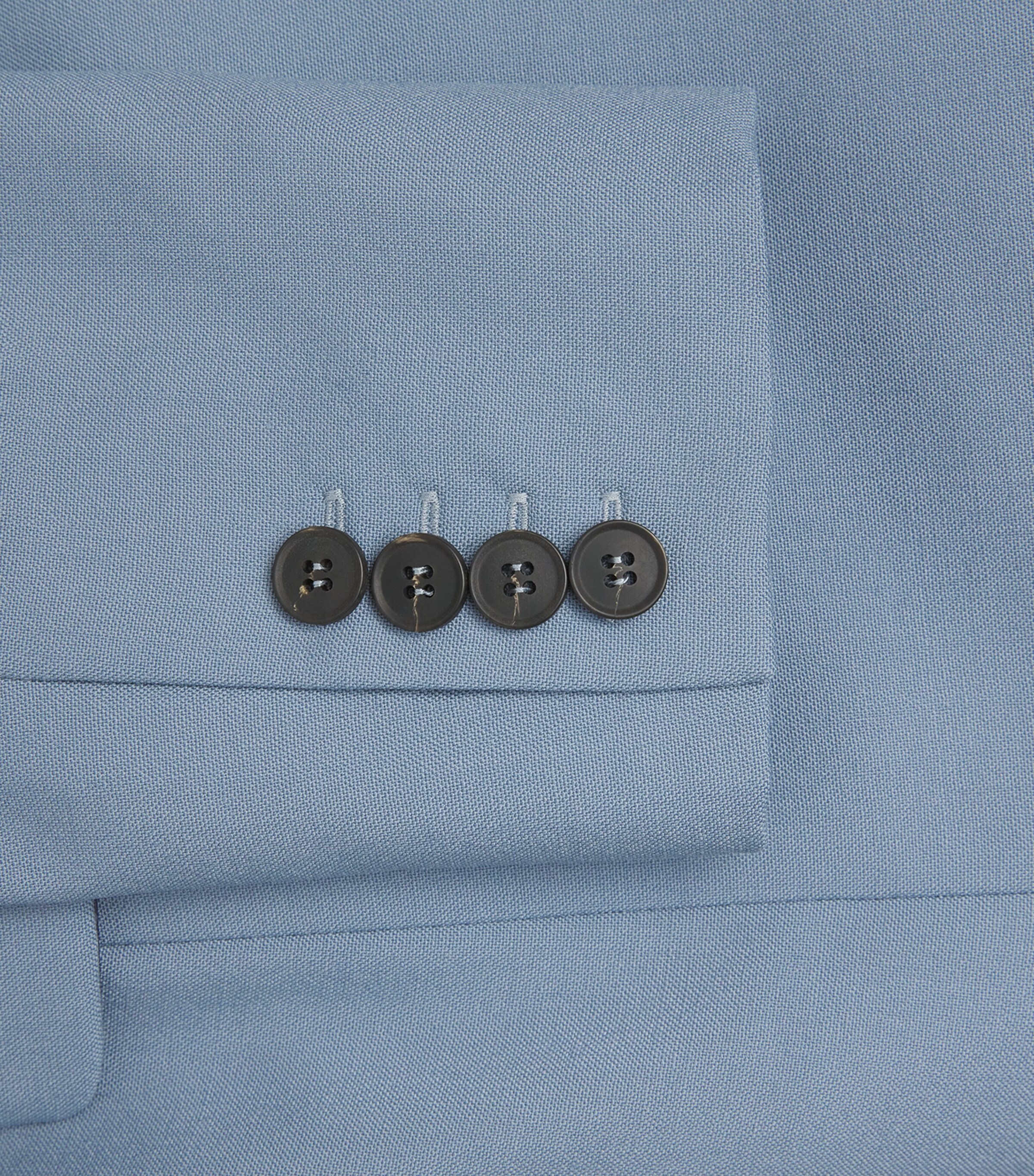 Laura Pitharas Womens Wool Double-Breasted Blazer Steel Blue Image 6