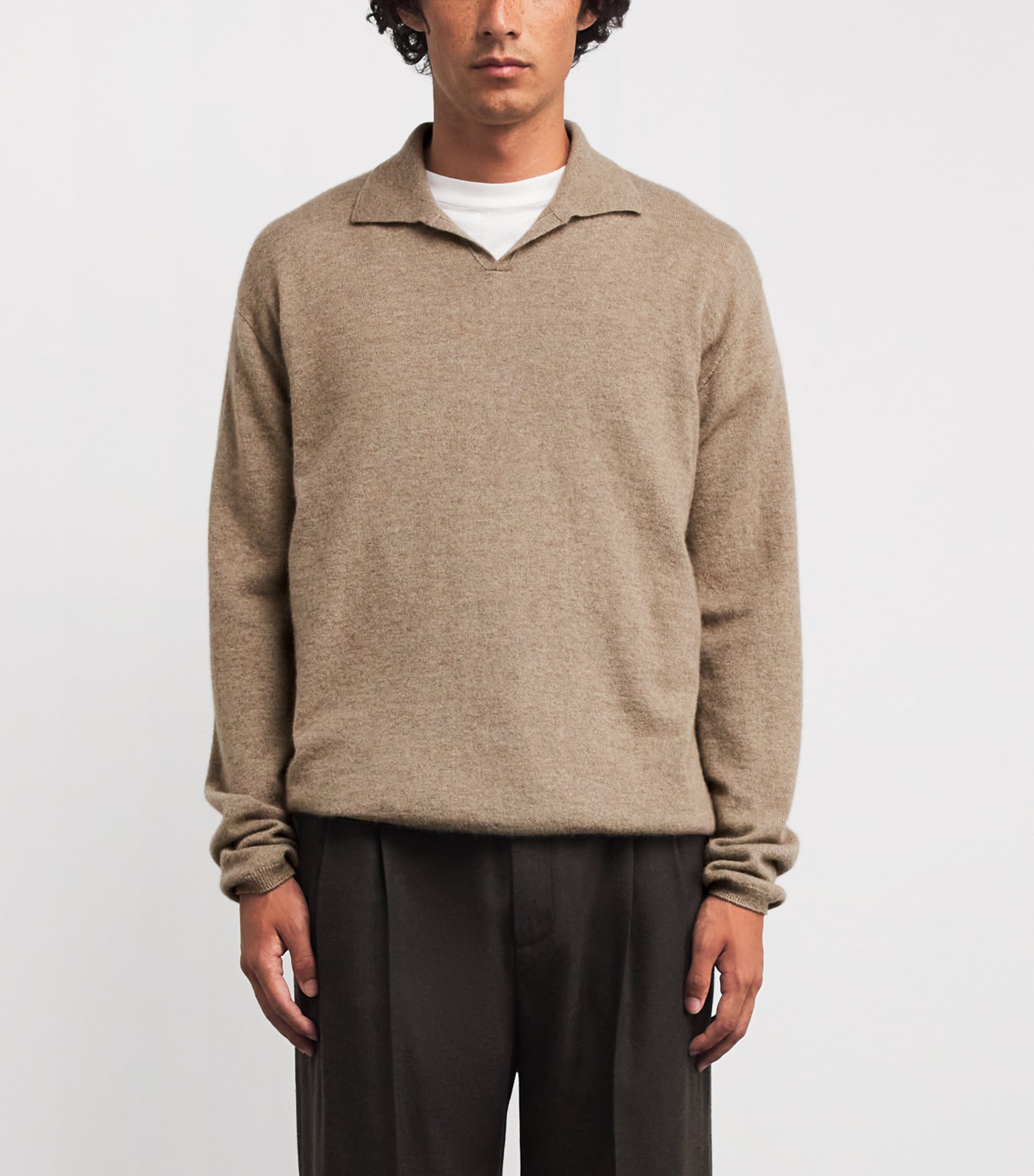 Franz Cashmere Polo Sweater TAUPE Image 3