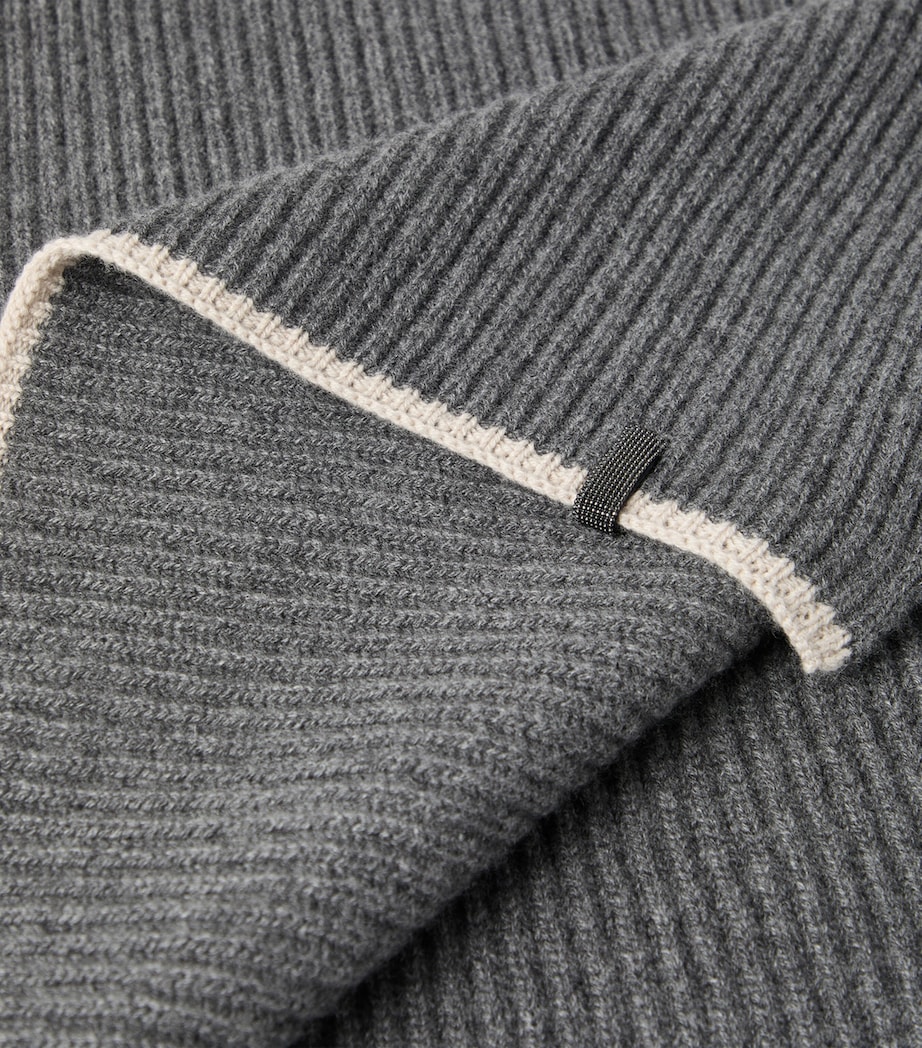 Cashmere English Rib Monili Scarf CGF16 Image 5