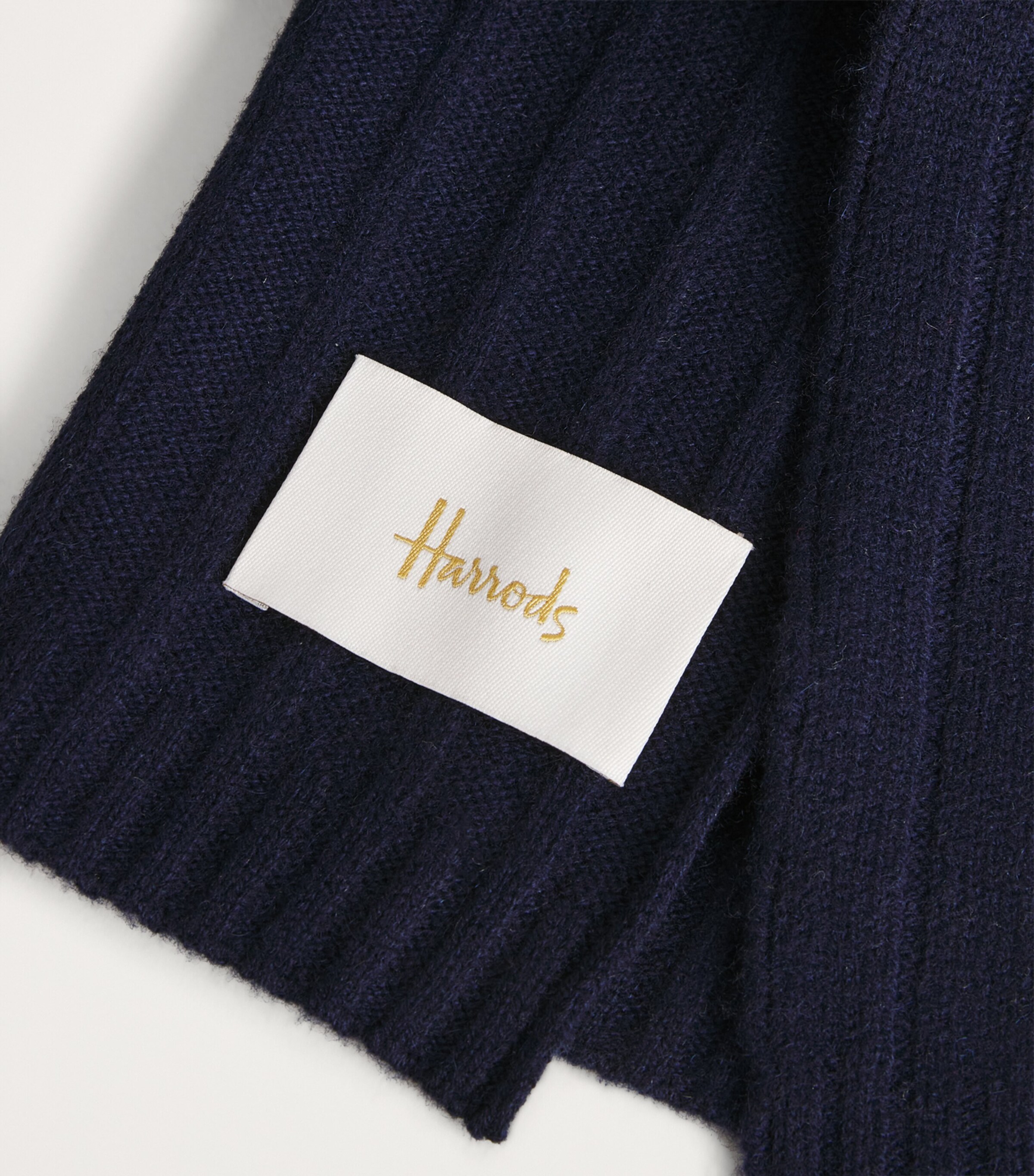 Harrods Mens Cashmere Ribbed Scarf Cosmos Image 5