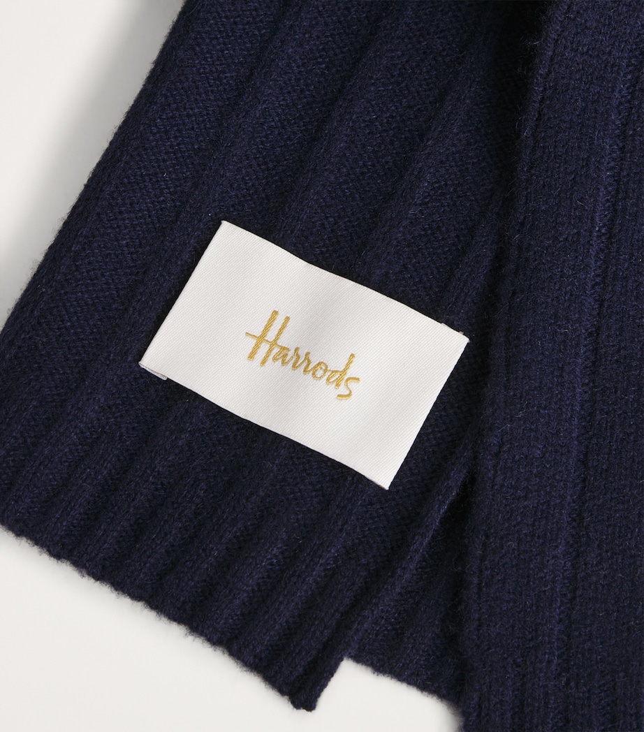 Harrods Mens Cashmere Ribbed Scarf Cosmos Image 5