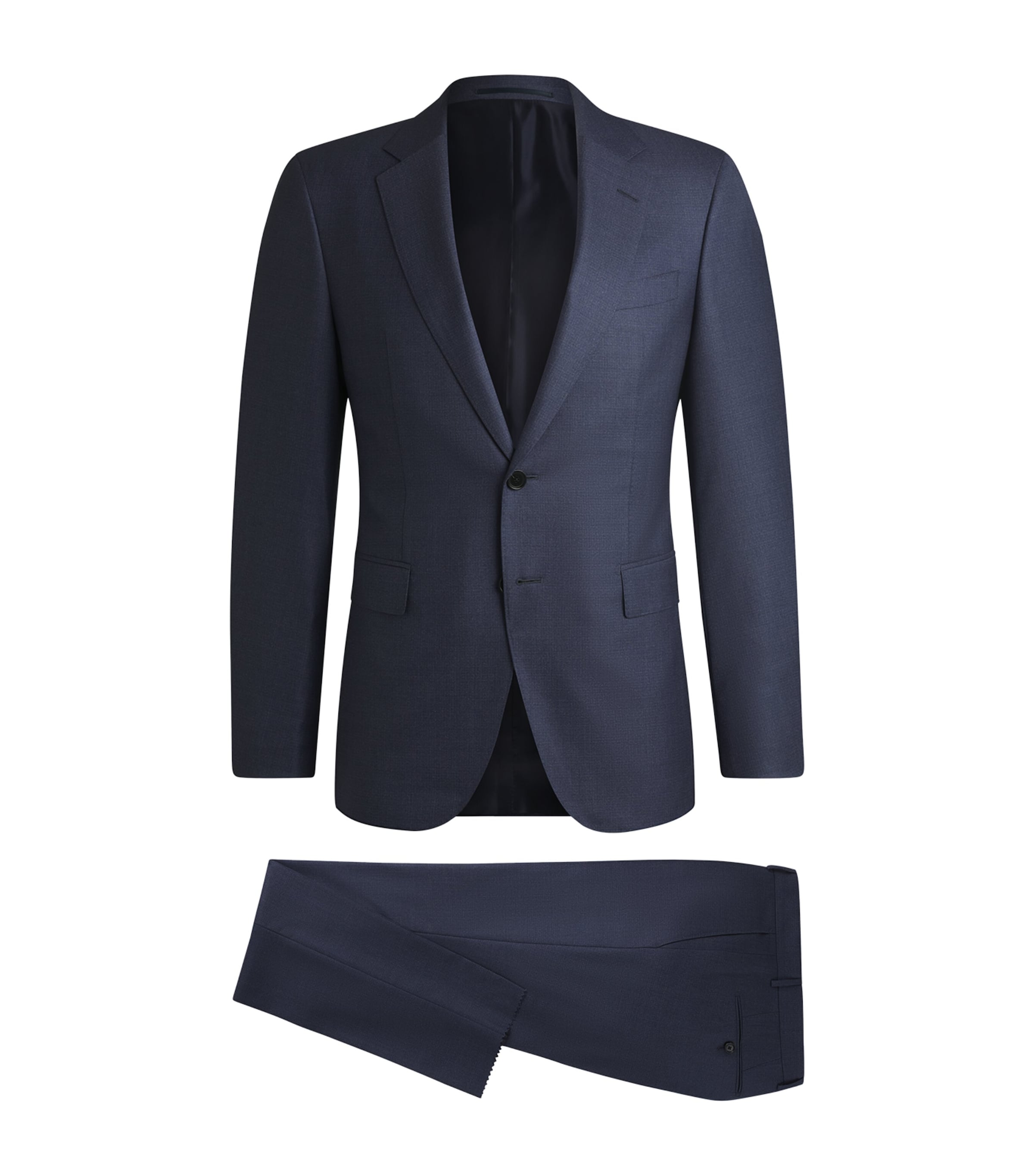 Hugo Boss Regular-fit Suit In Checked Stretch Wool In Blue