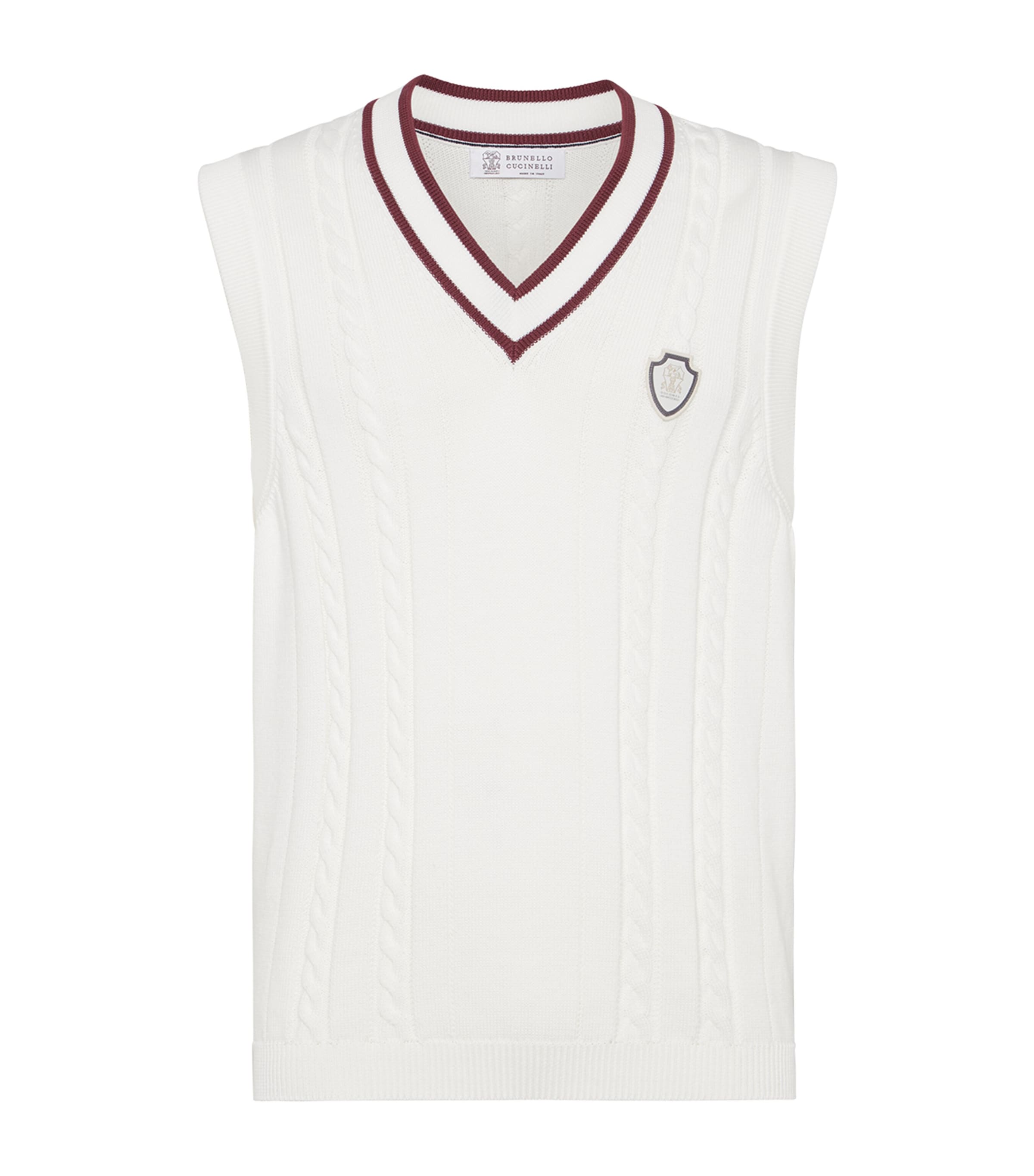Brunello Cucinelli Cotton Cable-knit Sweater Vest In White