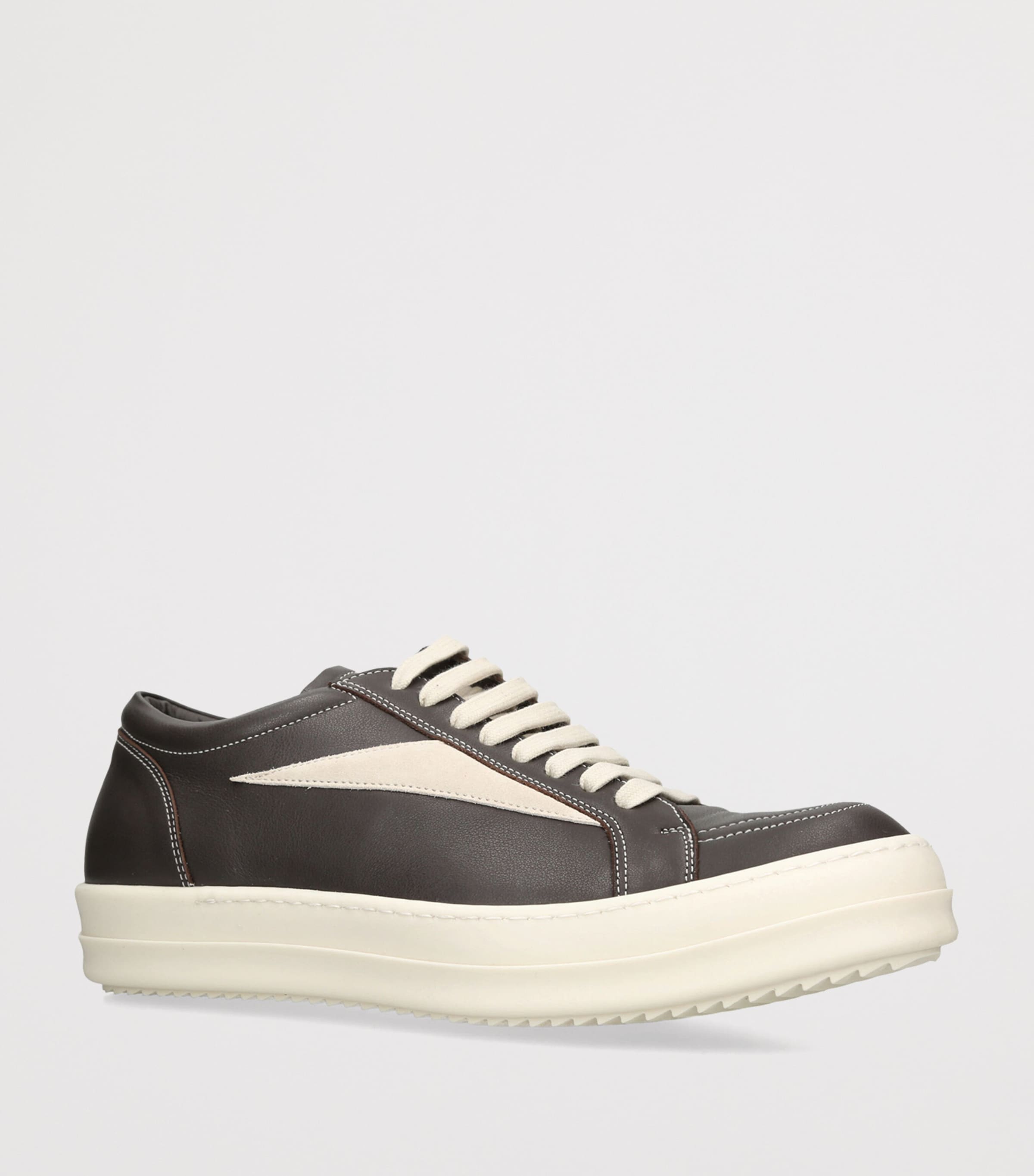 Rick Owens Leather Vintage Sneakers Grey/dark Image 2