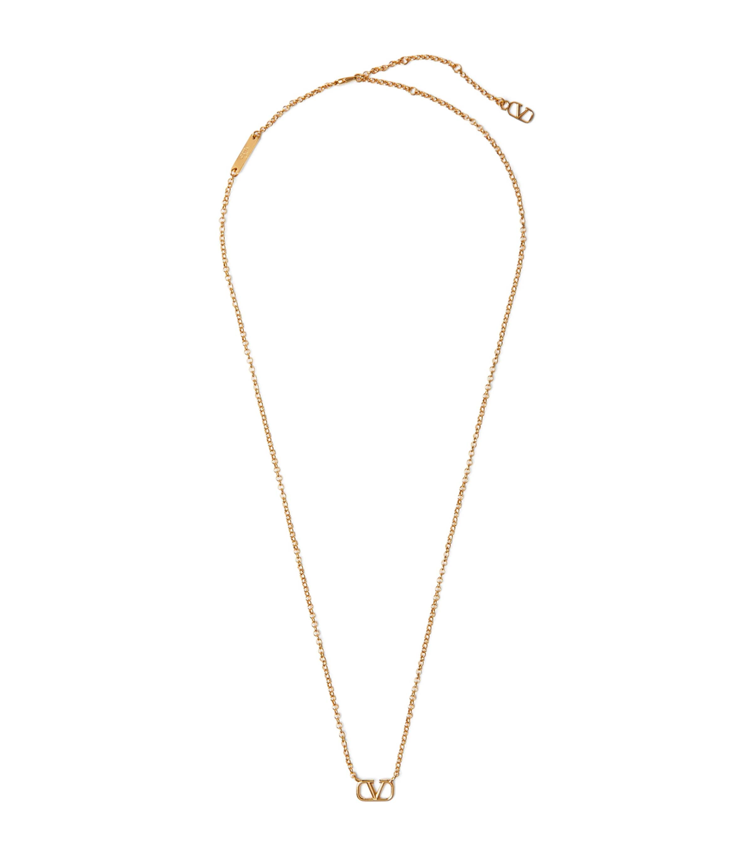 Shop Valentino Vlogo Necklace In Gold