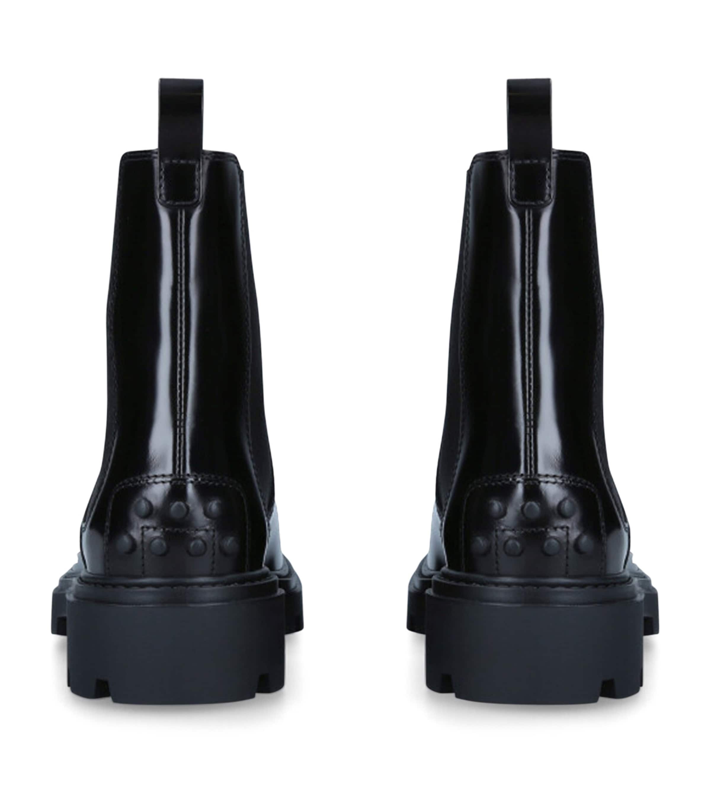 Leather Gomma Pesante Chelsea Boots BLACK Image 3