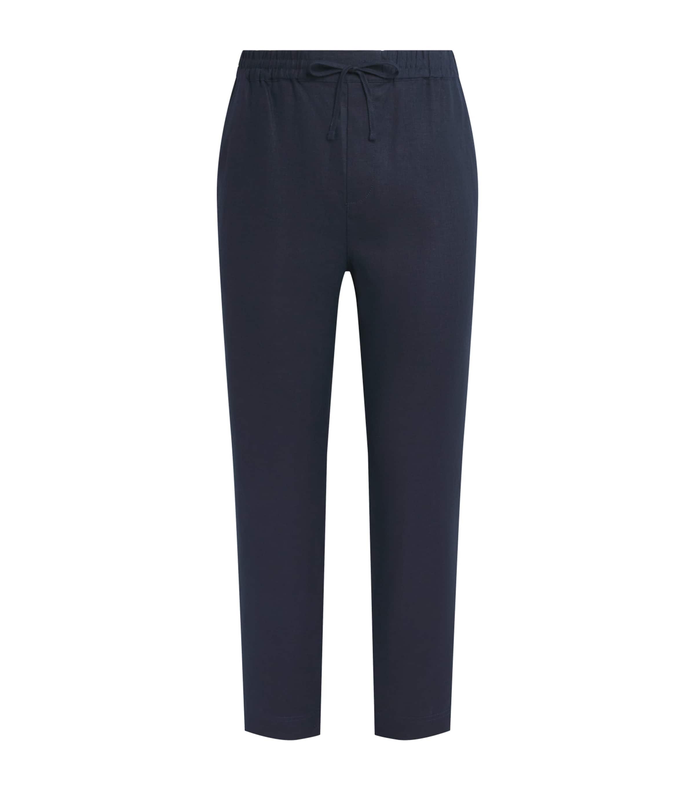 CHÉ Mens Linen Avila Straight Trousers Navy Image 1