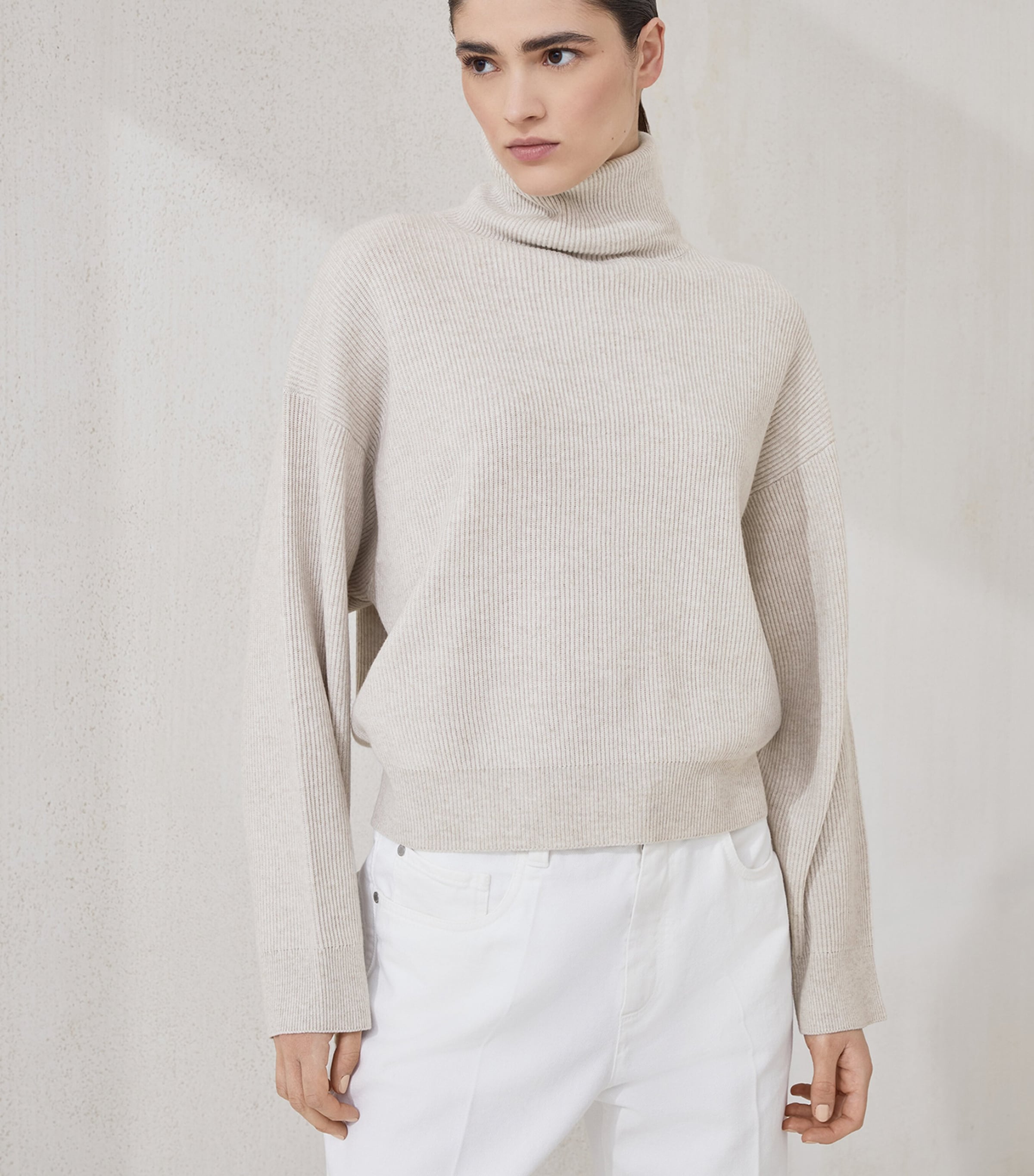 Brunello Cucinelli Womens Virgin Wool-Cashmere-Silk Rollneck Sweater Image 2