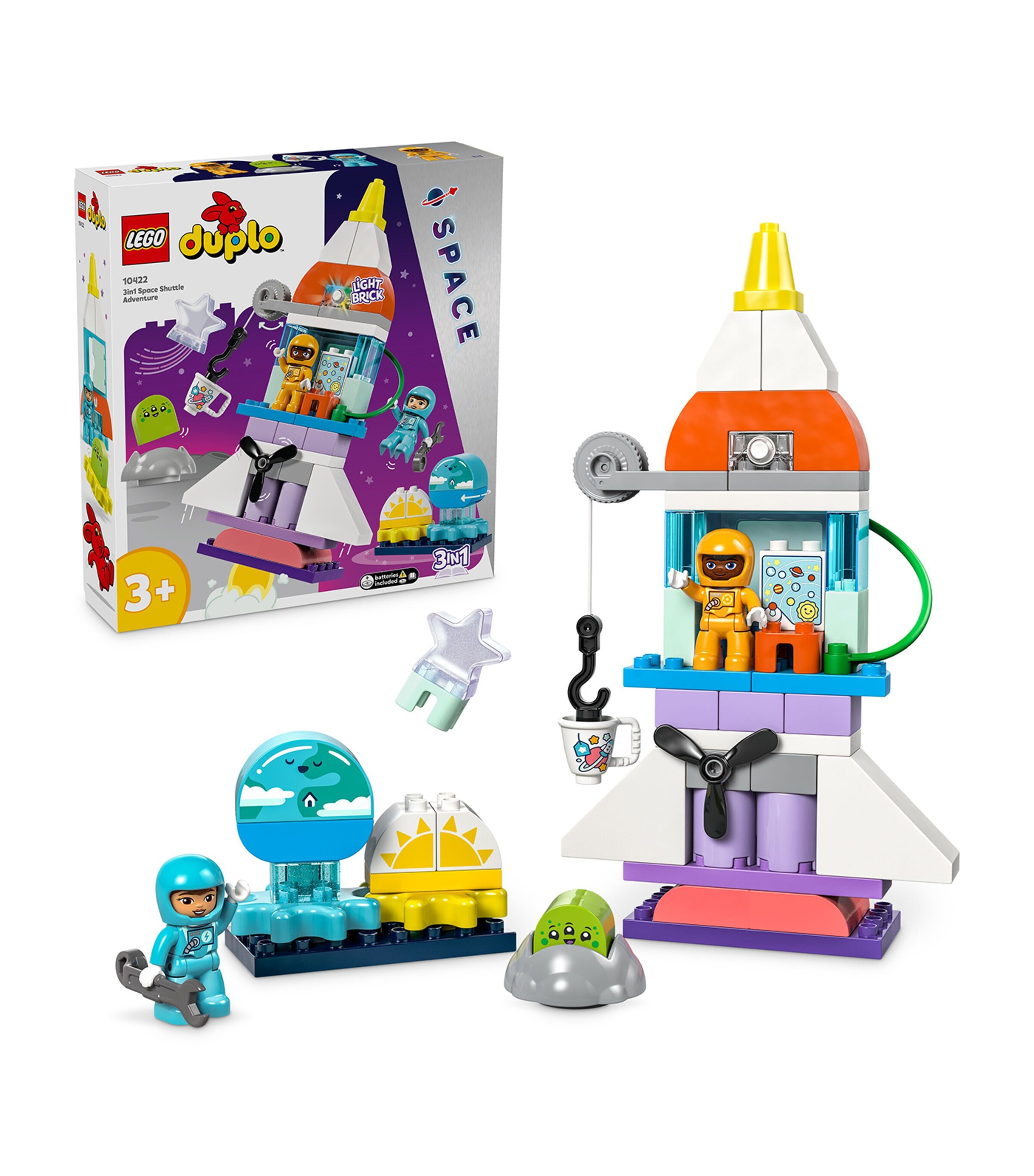 Duplo 3-in-1 Space Shuttle Adventure Rocket Toy 10422 MULTI Image 4