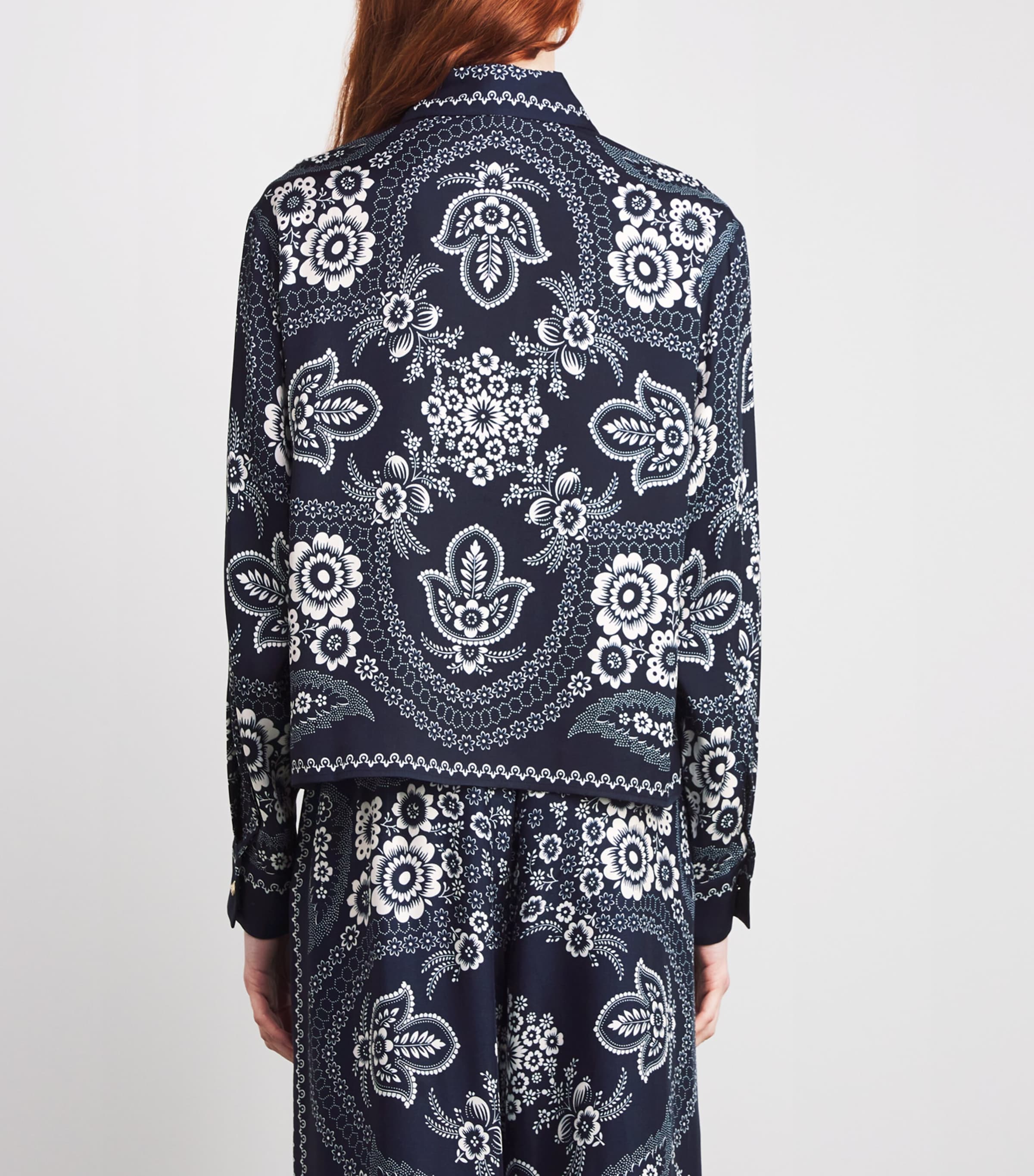 Satin Floral Print Shirt NAVY BANDANA PRINT Image 4