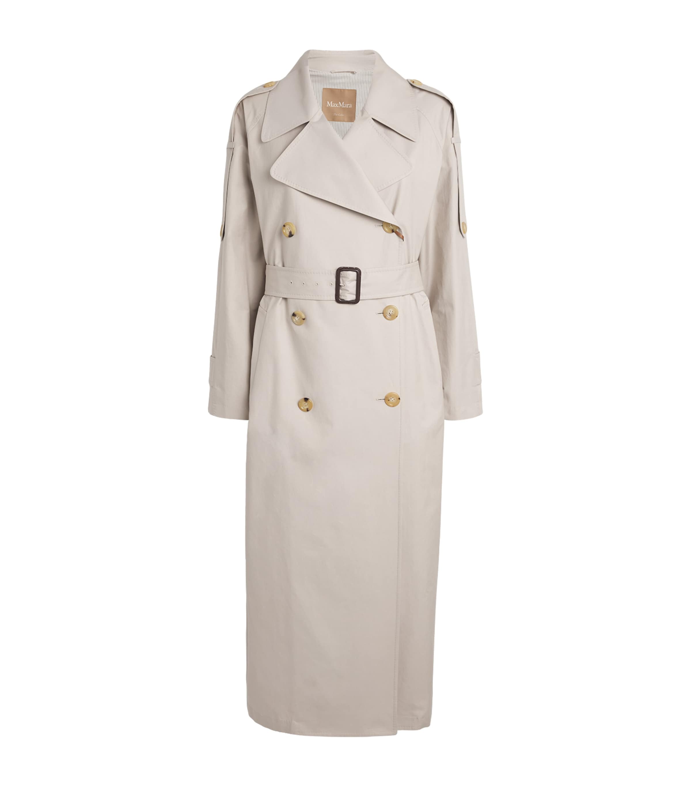 Max Mara Felipe Cotton-blend Twill Trench Coat In White