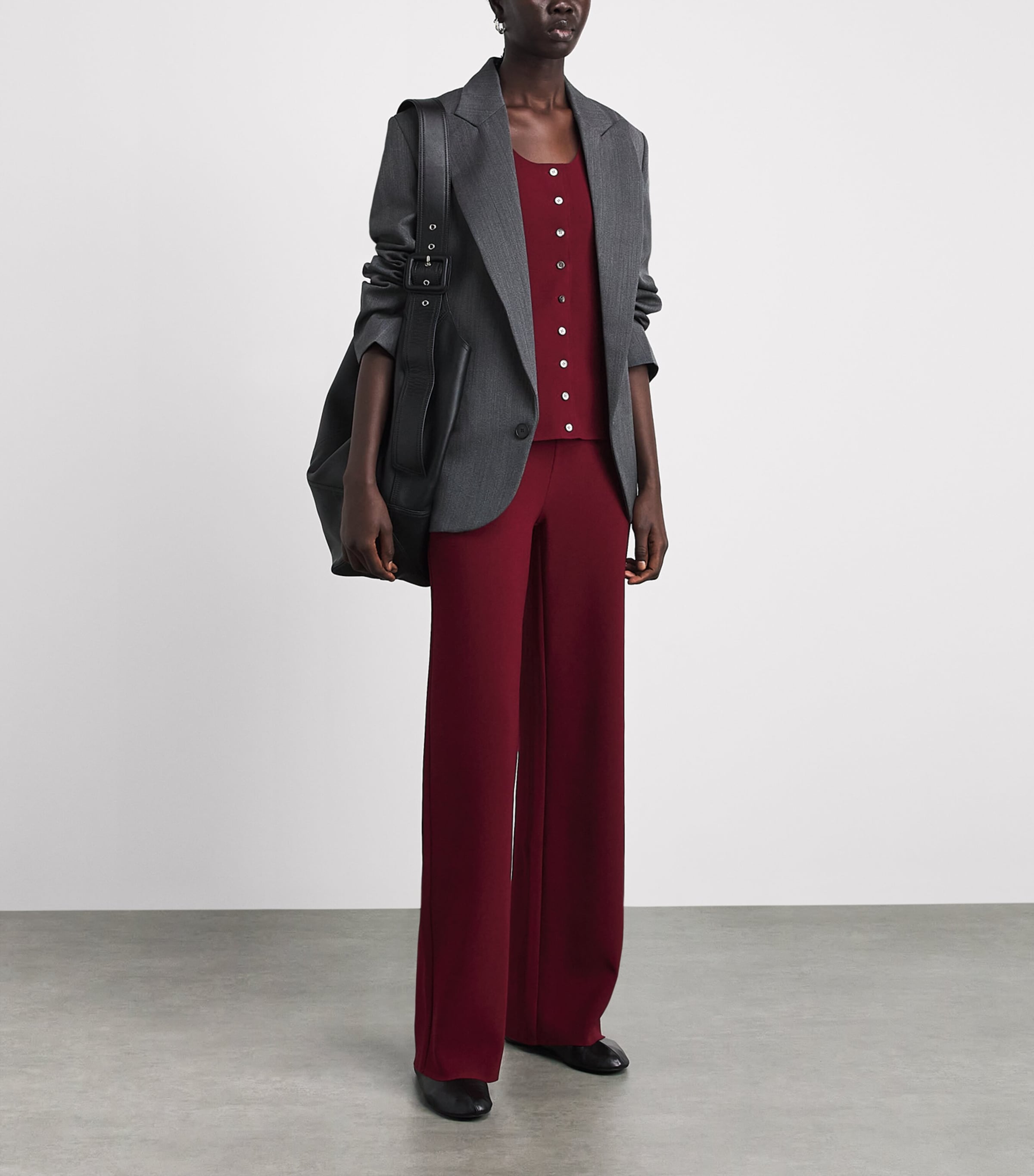 Birrot Womens Lay 2 Straight Trousers Burgundy Image 2