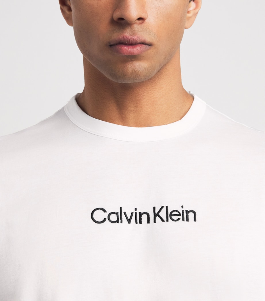 Calvin Klein Mens Cotton T-Shirt and Shorts Pyjama Set Wht/stripe Mist Image 3