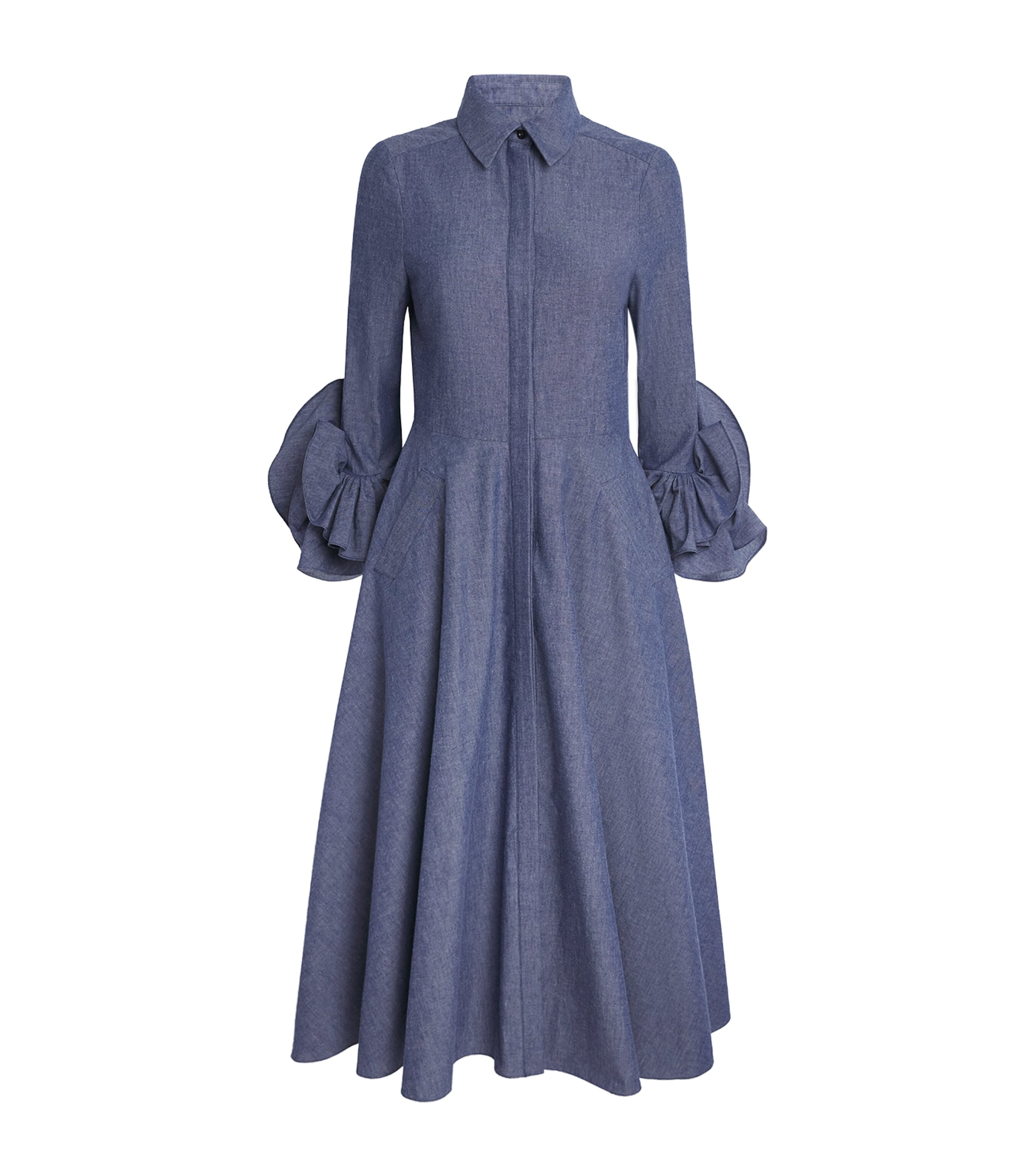Safiyaa Womens Chambray Cassandre Midi Dress Blue Blend Image 1