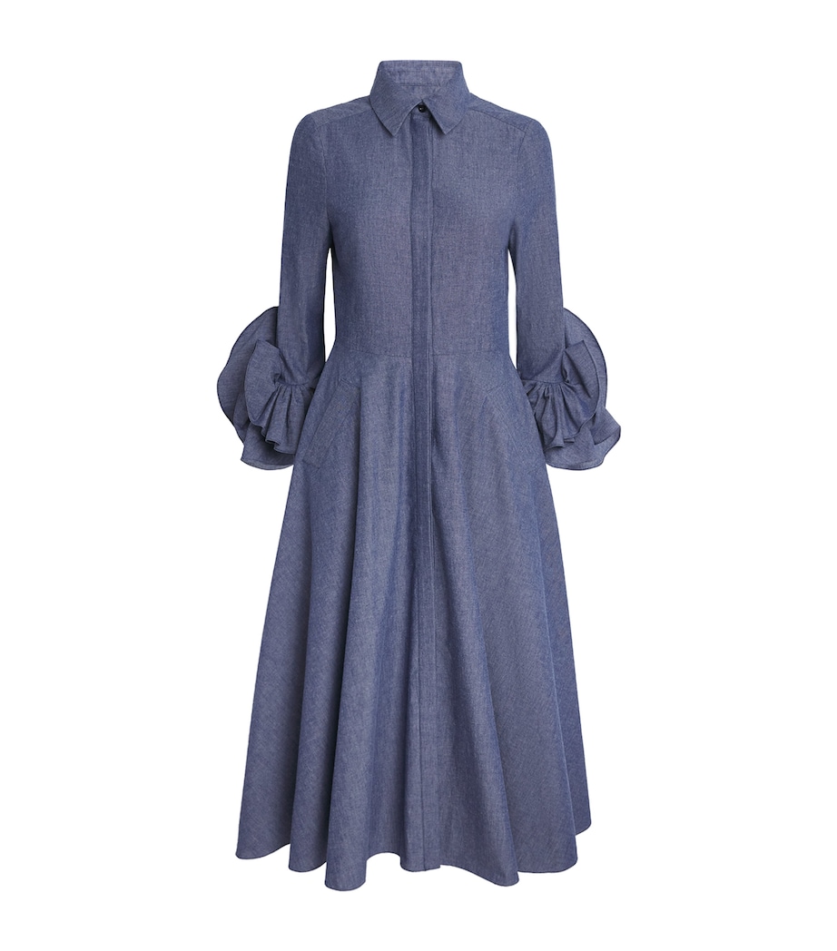 Safiyaa Womens Chambray Cassandre Midi Dress Blue Blend Image 1