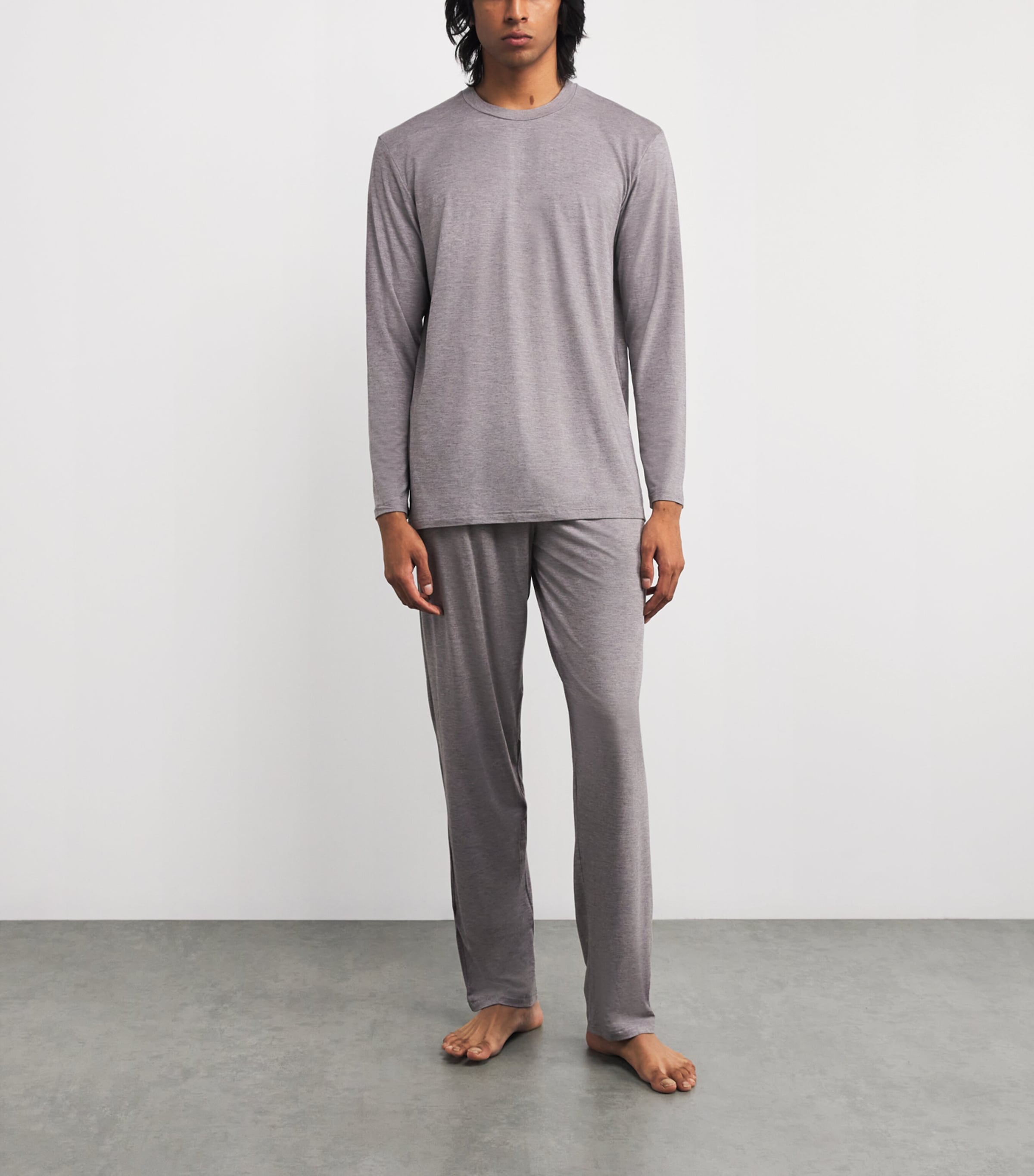 Zimmerli Mens Cosy Comfort Pyjama Set Grey Melange Image 2