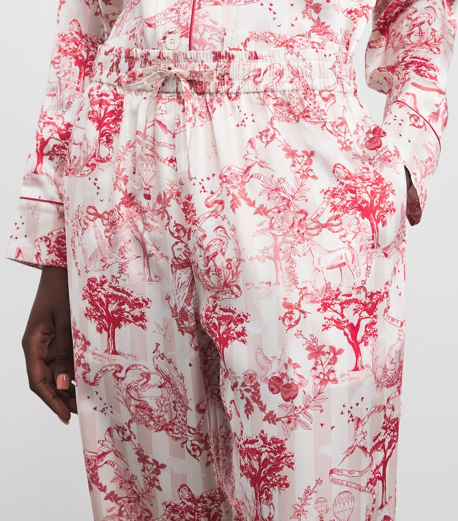 Harrods Womens Silk Toile Pyjama Set Pink Image 6