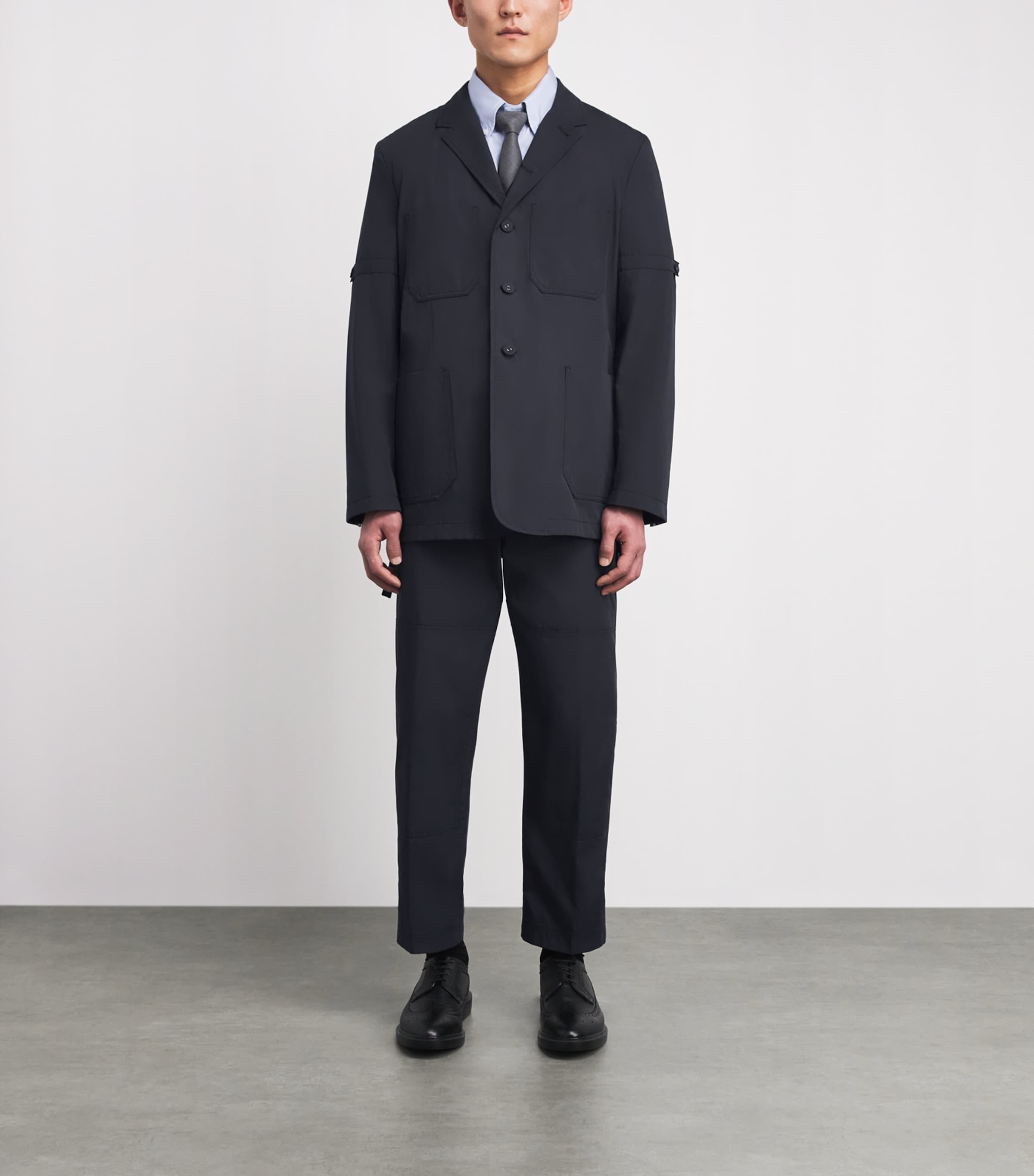 Thom Browne Mens Cotton Unconstructed Sport Coat Navy Image 2