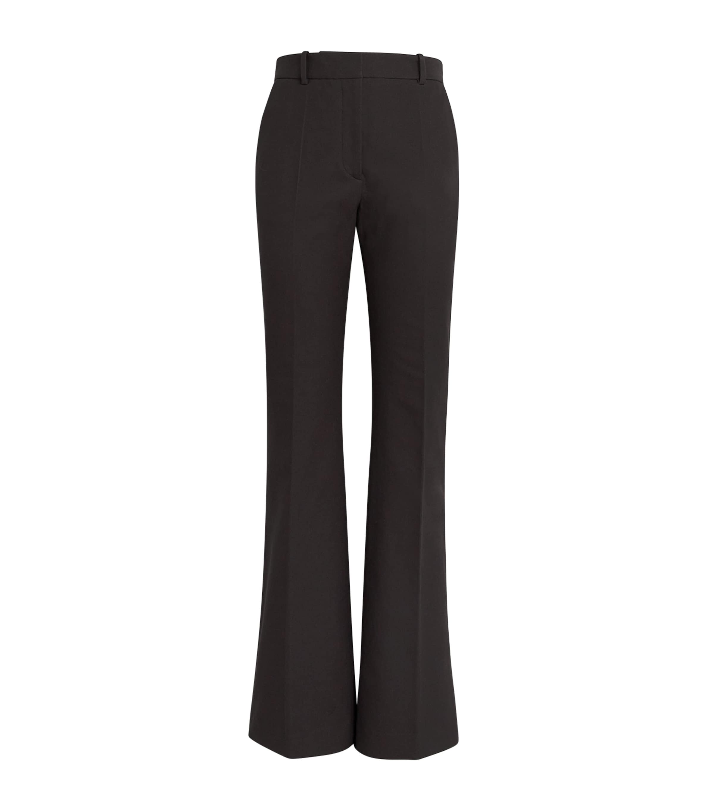 Joseph Womens Stretch-Gabardine Tafira Flared Trousers Cocoa Image 1