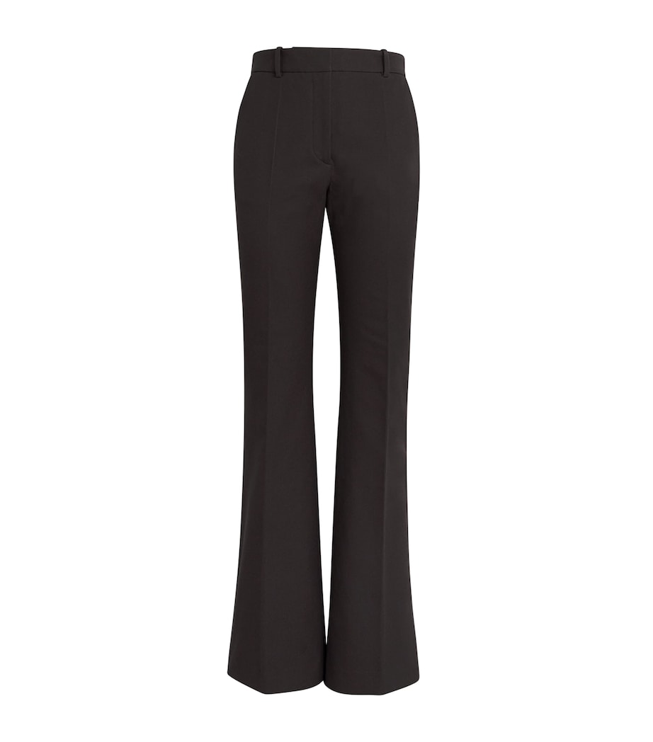 Joseph Womens Stretch-Gabardine Tafira Flared Trousers Cocoa Image 1