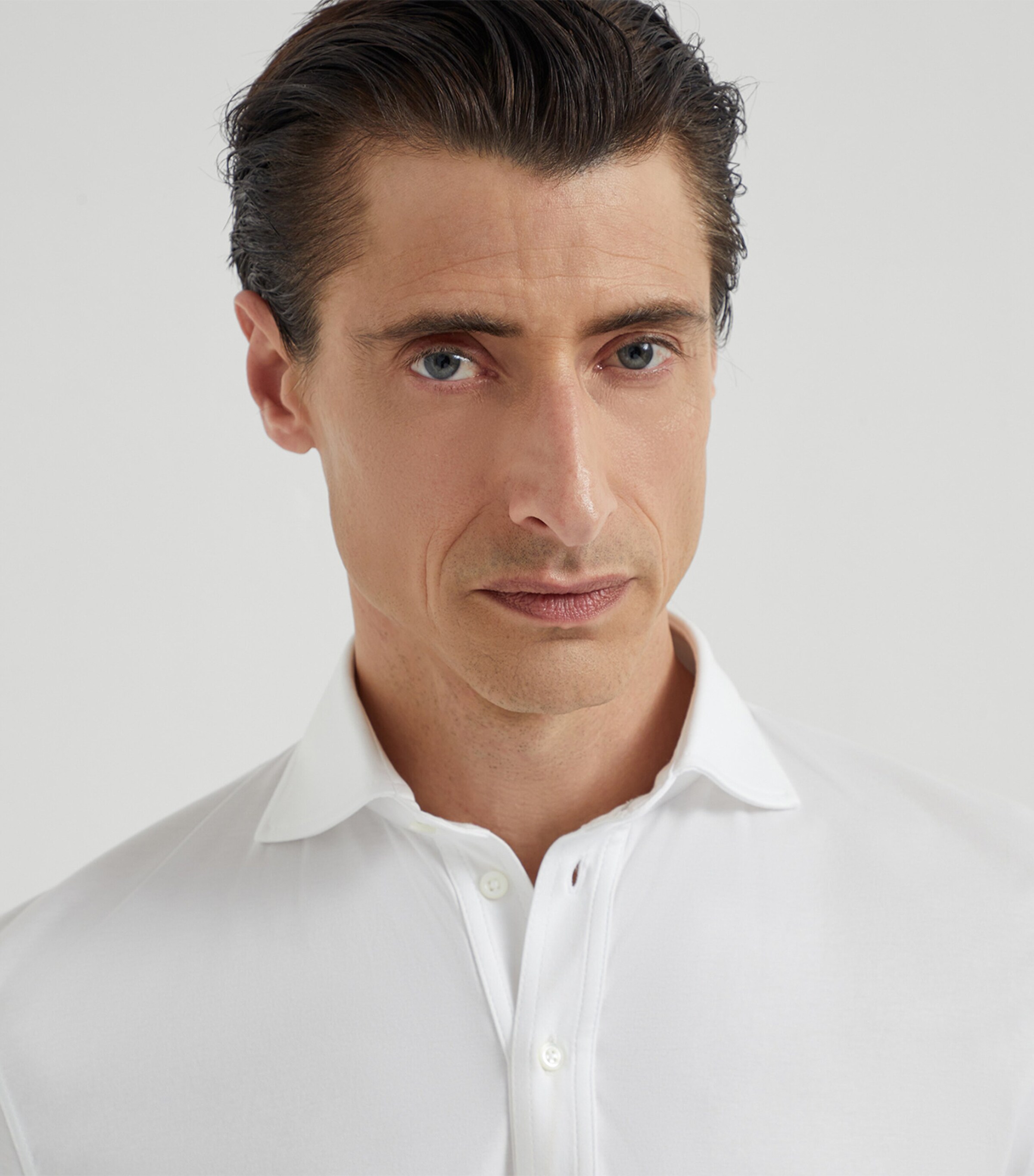 Cotton Long-Sleeve Polo Shirt C6159 Image 6