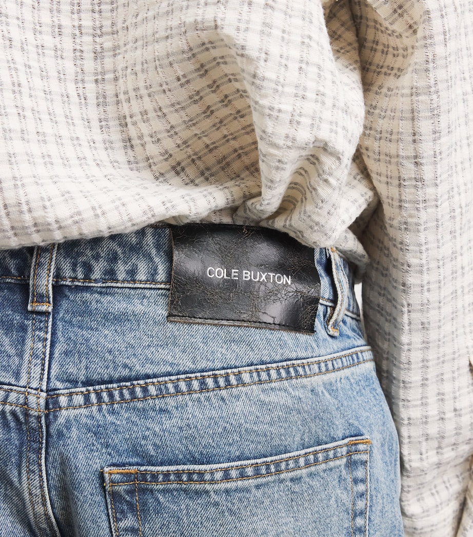COLE BUXTON Mens Distressed Straight Jeans Blue Image 3