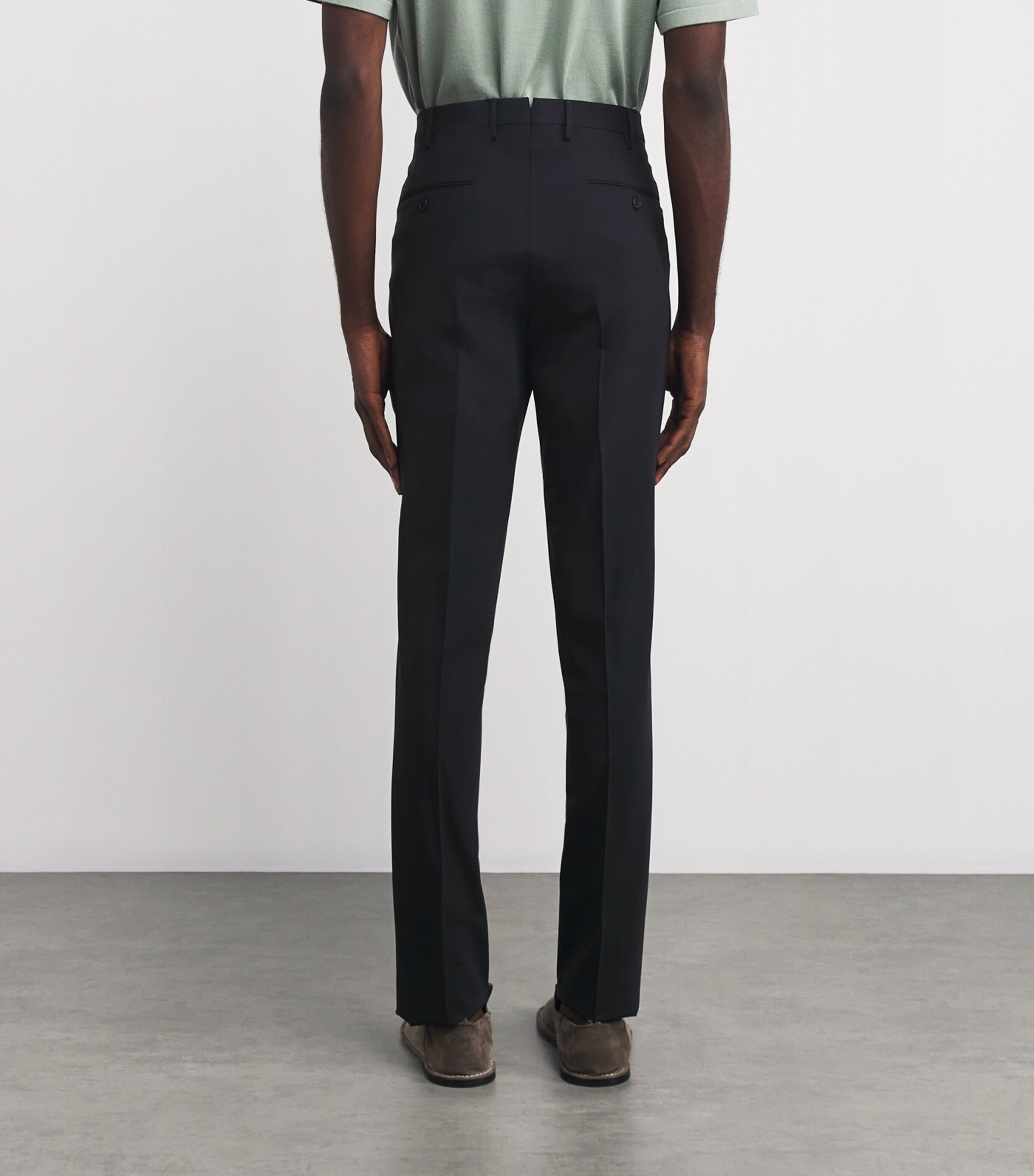 slowear Mens Stretch-Wool Tailored Trousers Blue Scuro Image 4