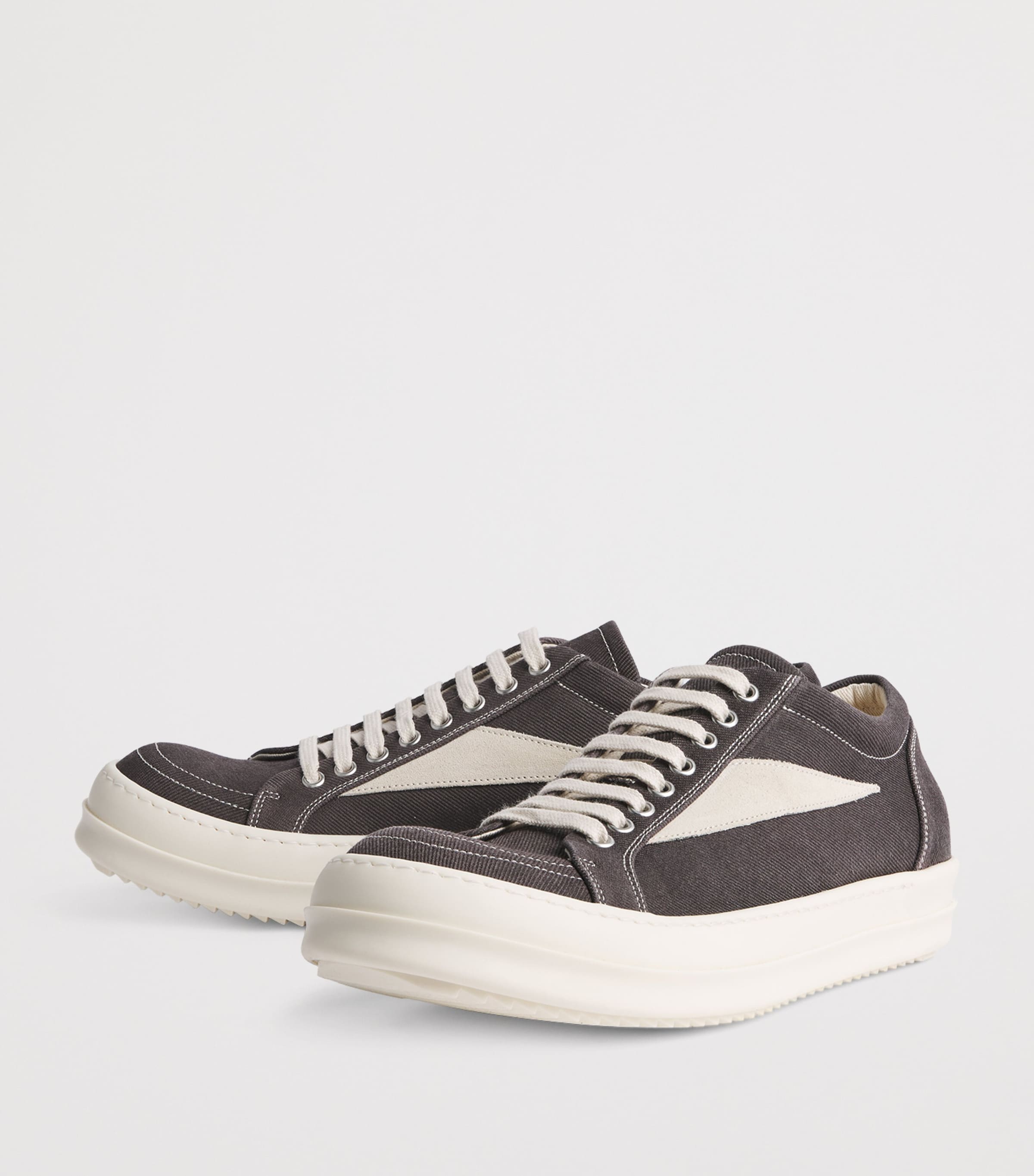 Rick Owens Canvas Vintage Sneakers Grp/mlk/mlk Image 3