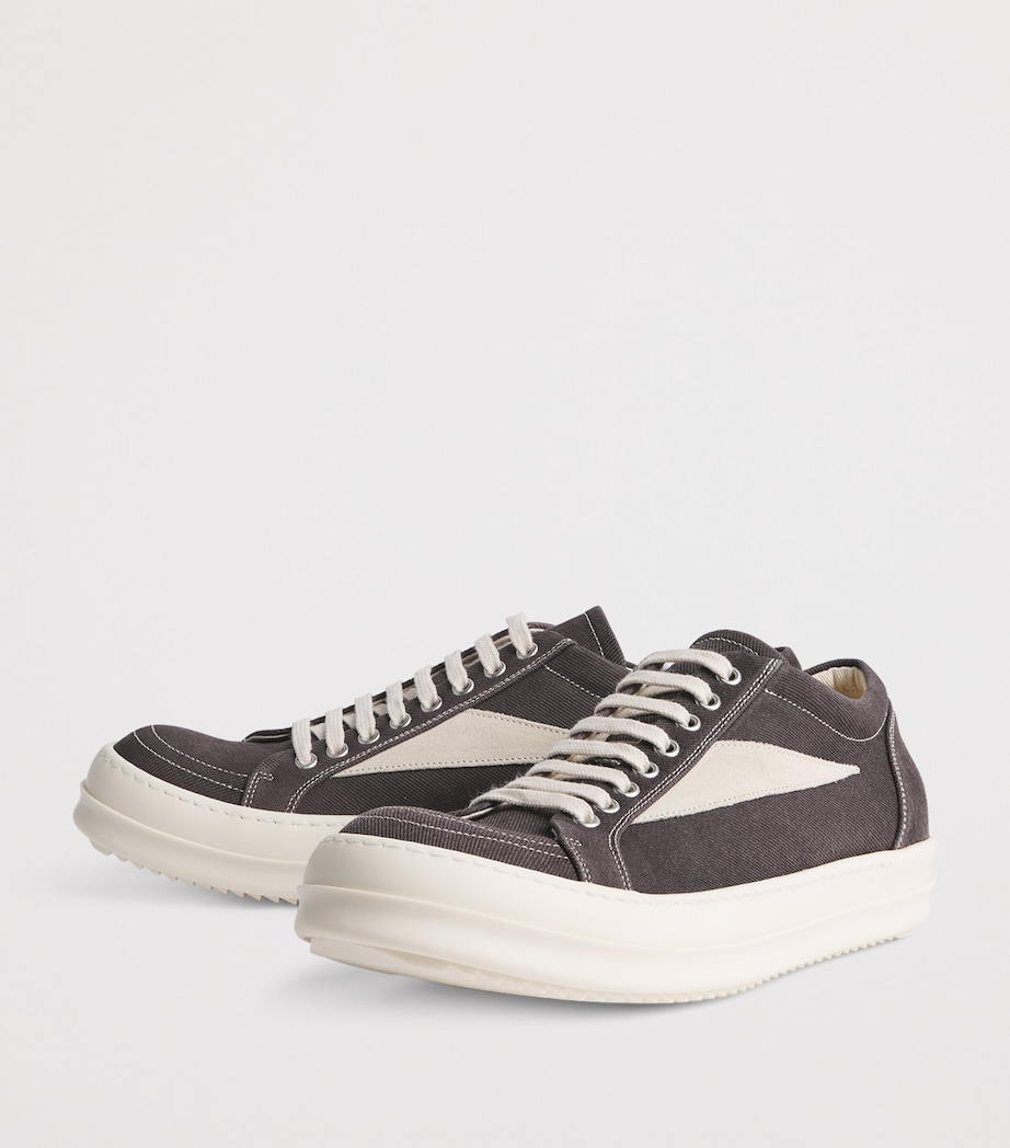 Rick Owens Canvas Vintage Sneakers Grp/mlk/mlk Image 3