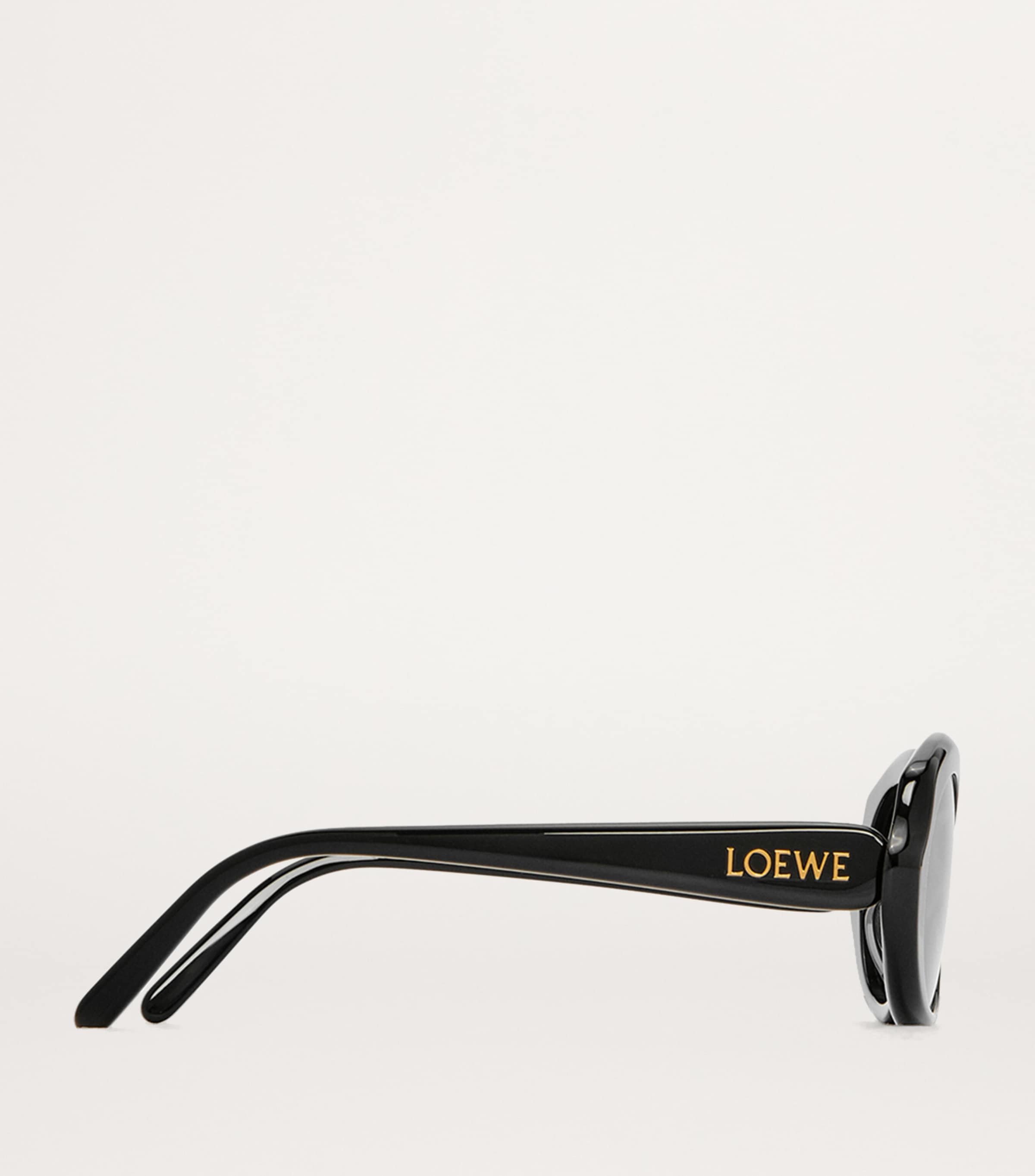 Thin Mini Oval Sunglasses BLACK Image 3