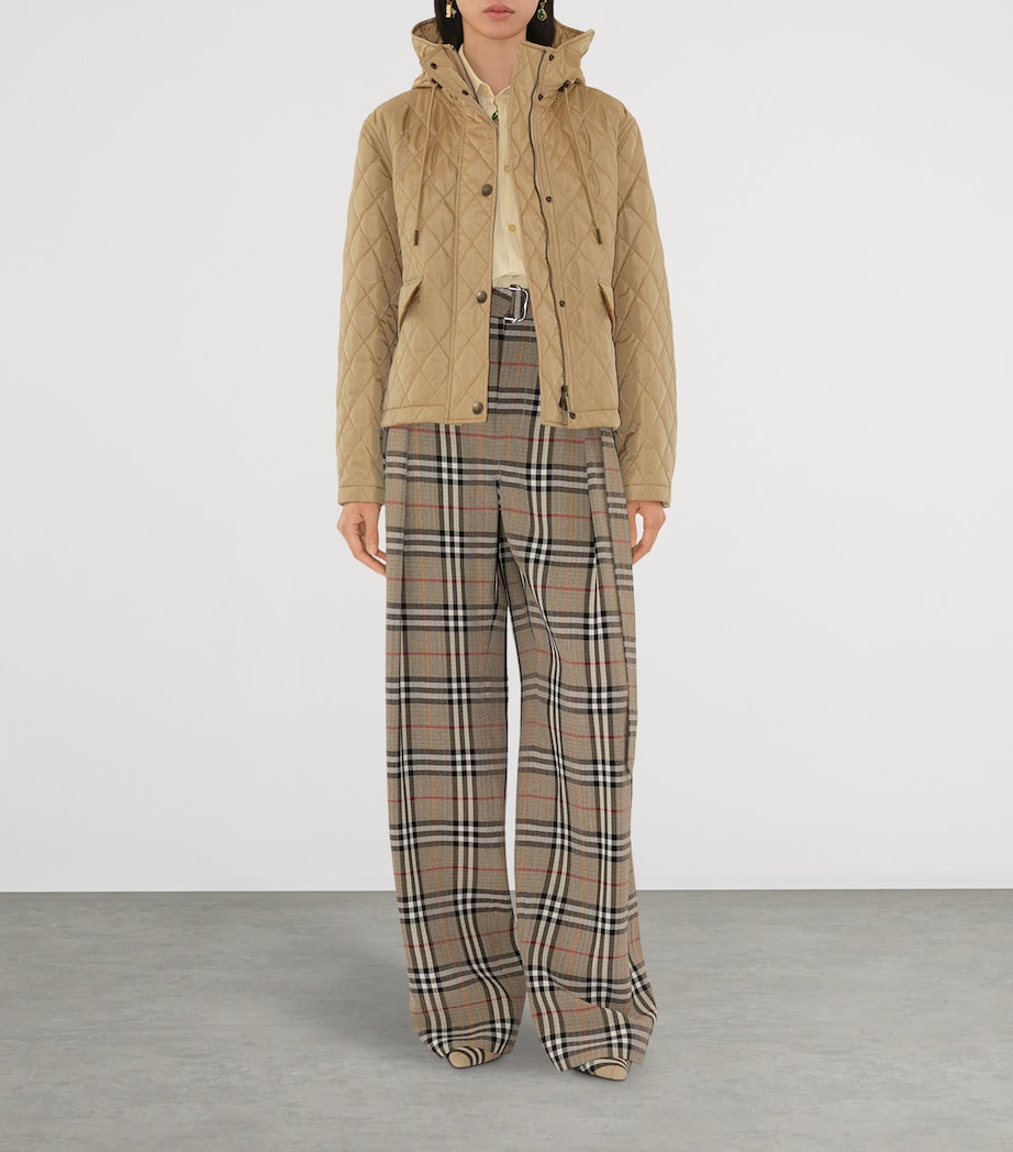 Cropped Quilted Hooded Jacket FLAX Image 2