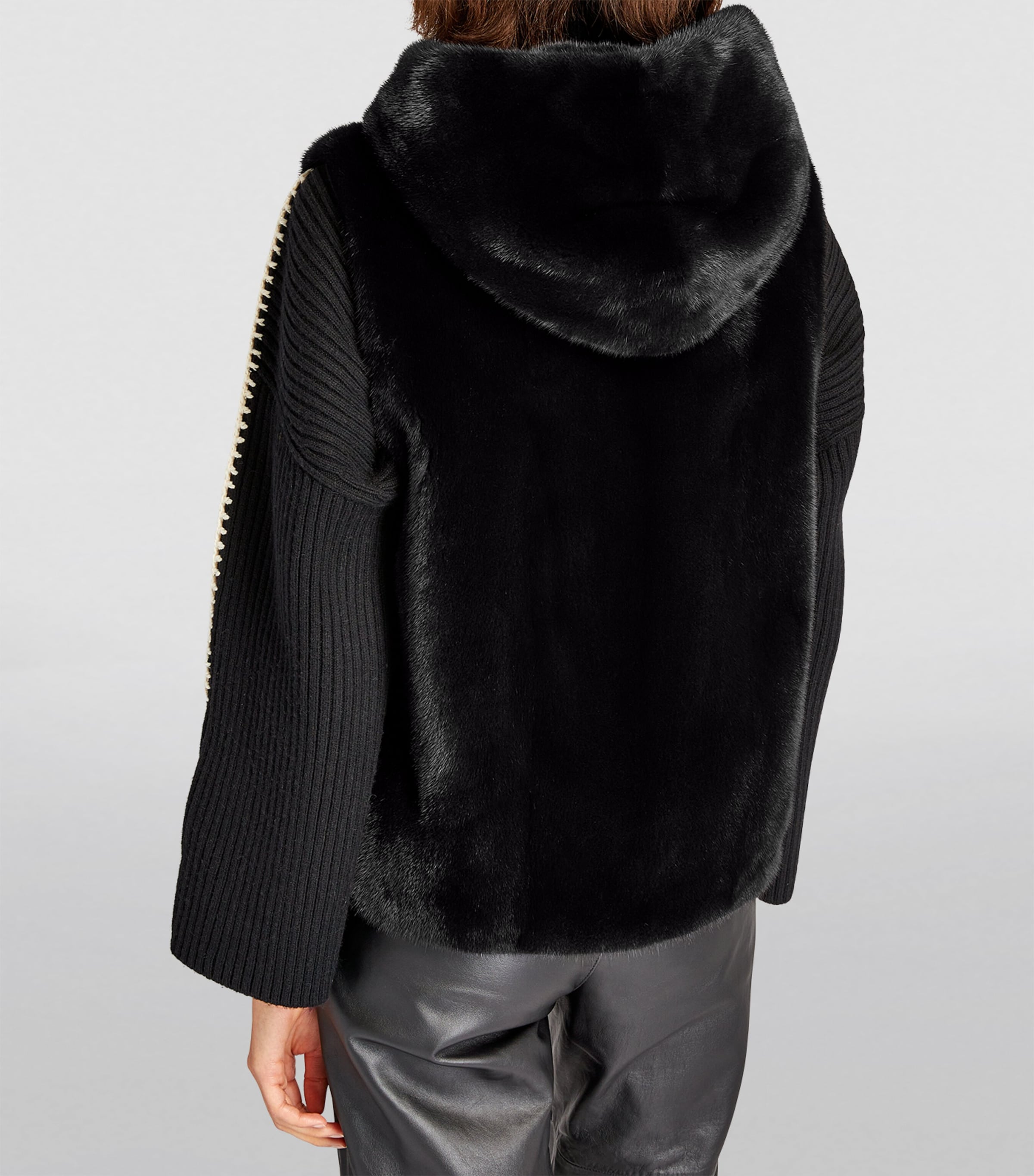 Mink Hooded Gilet A7029 Image 3