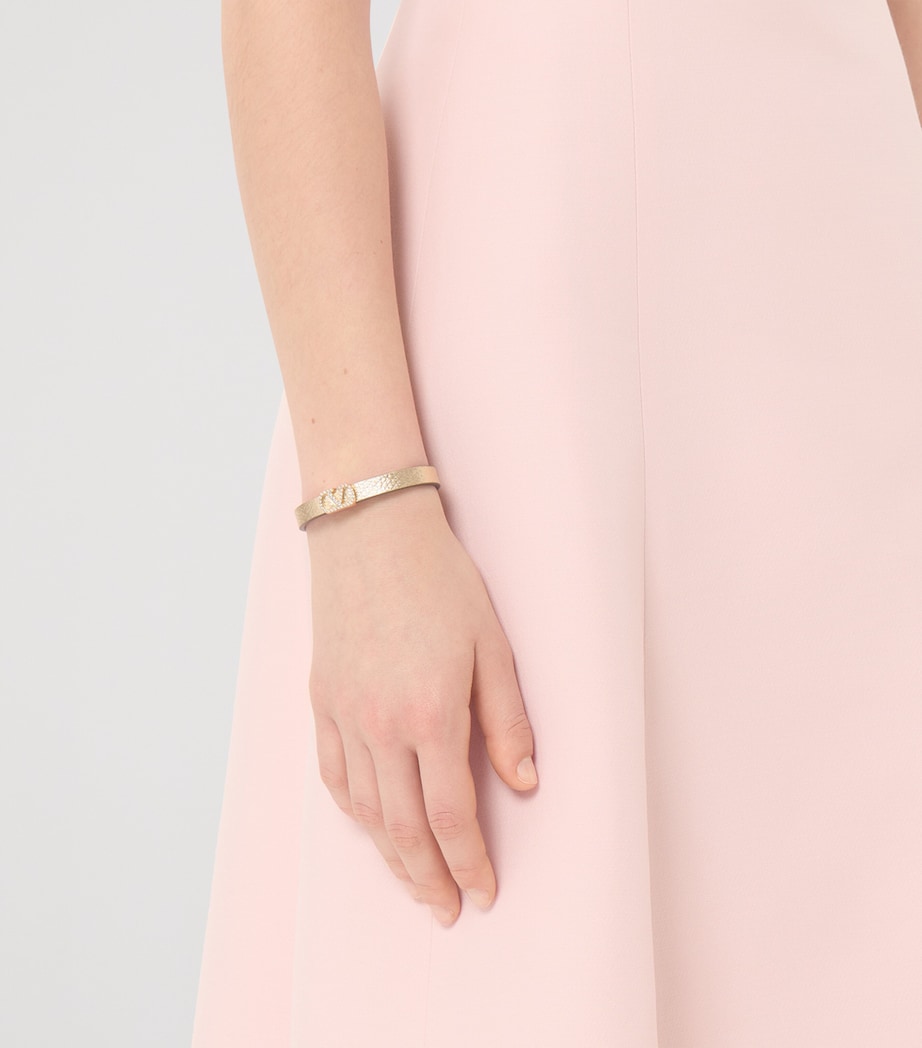 Valentino Garavani Leather VLogo Signature Bracelet Image 2