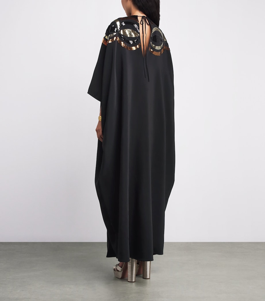 Crepe Sequin-Embellished Maxi Kaftan Dress 999/NERO Image 3