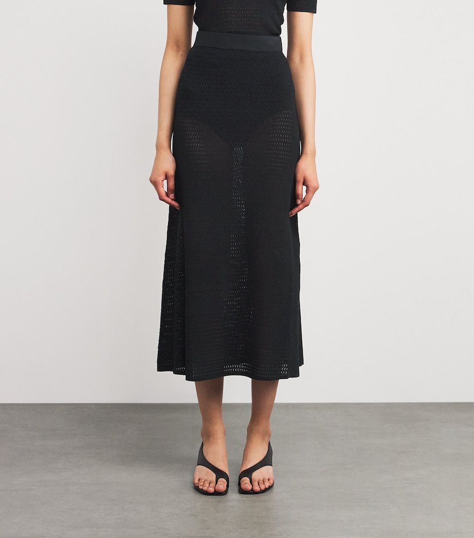 Knitted Midi Skirt 1 BLACK Image 3