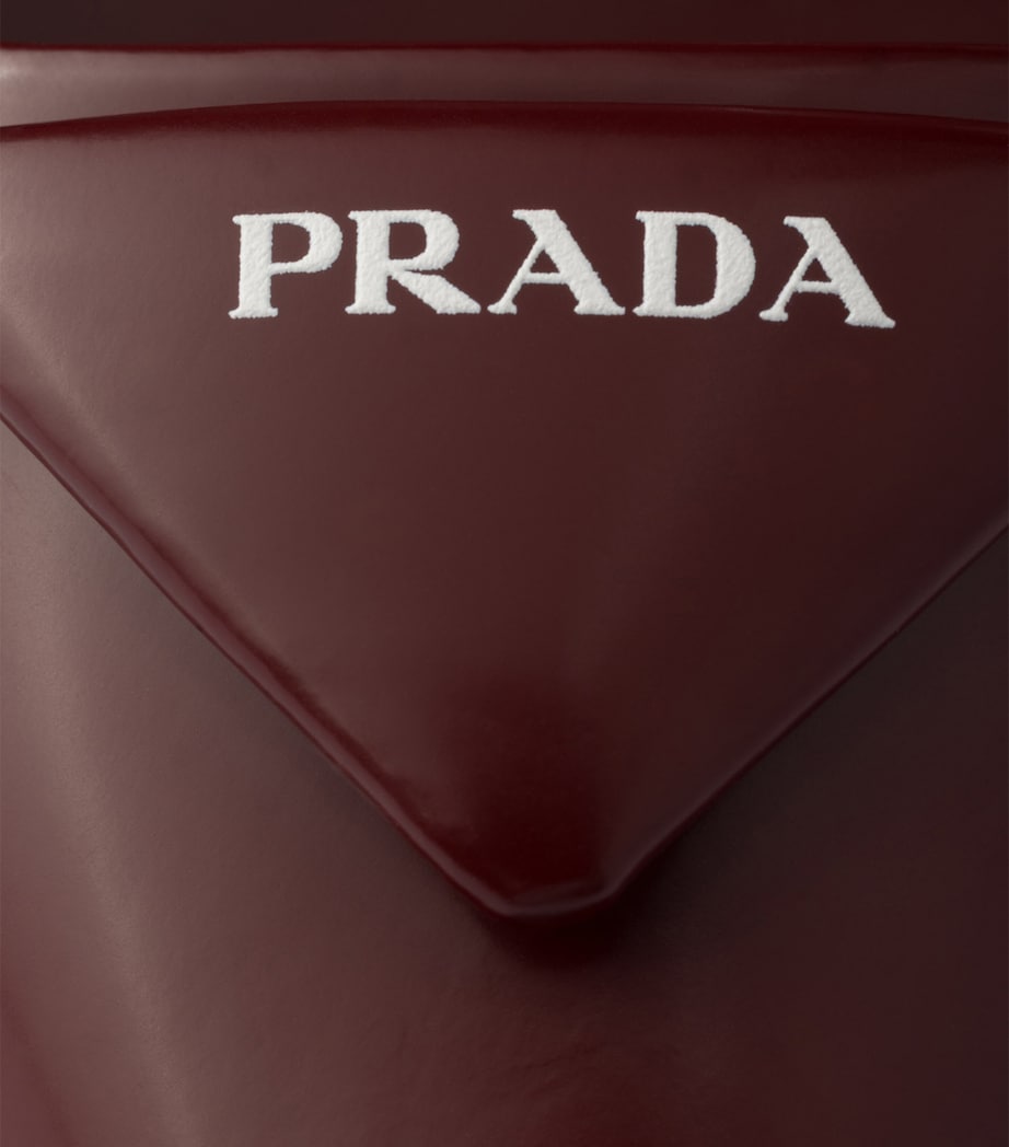 Prada Brushed Leather Slingback Pumps 75 Red Image 5