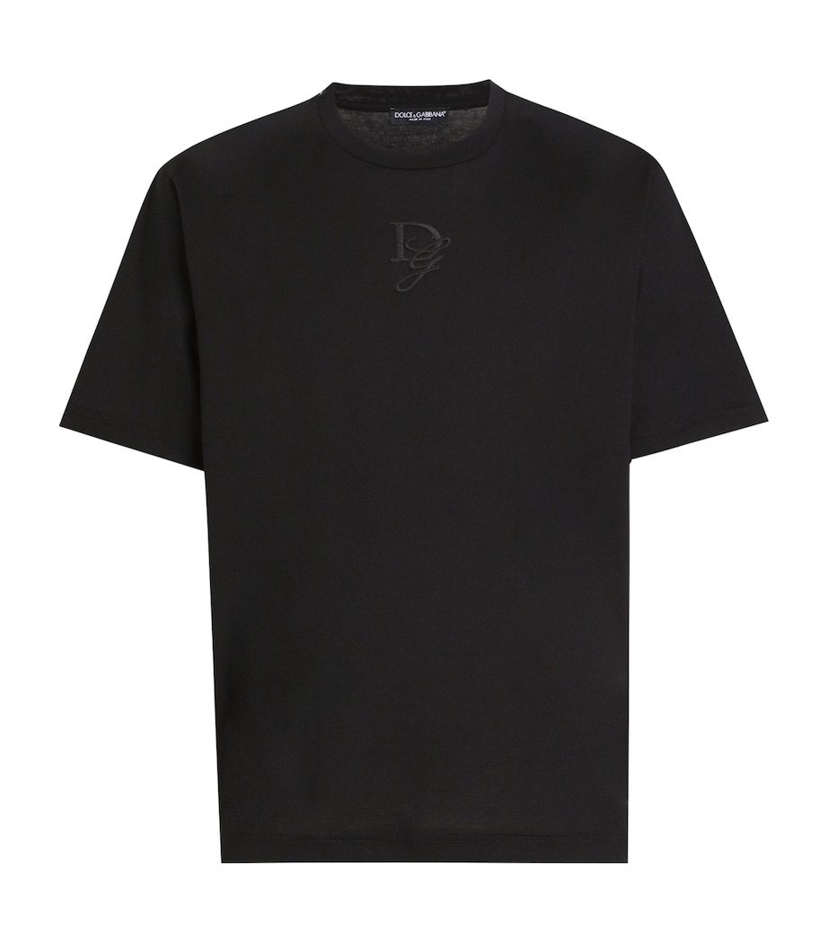 Cotton Embroidered Logo T-Shirt N0000-BLACK Image 1