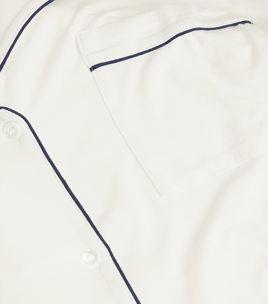 Eberjey Womens Gisele Pyjama Set Pure Ivory/navy Image 5