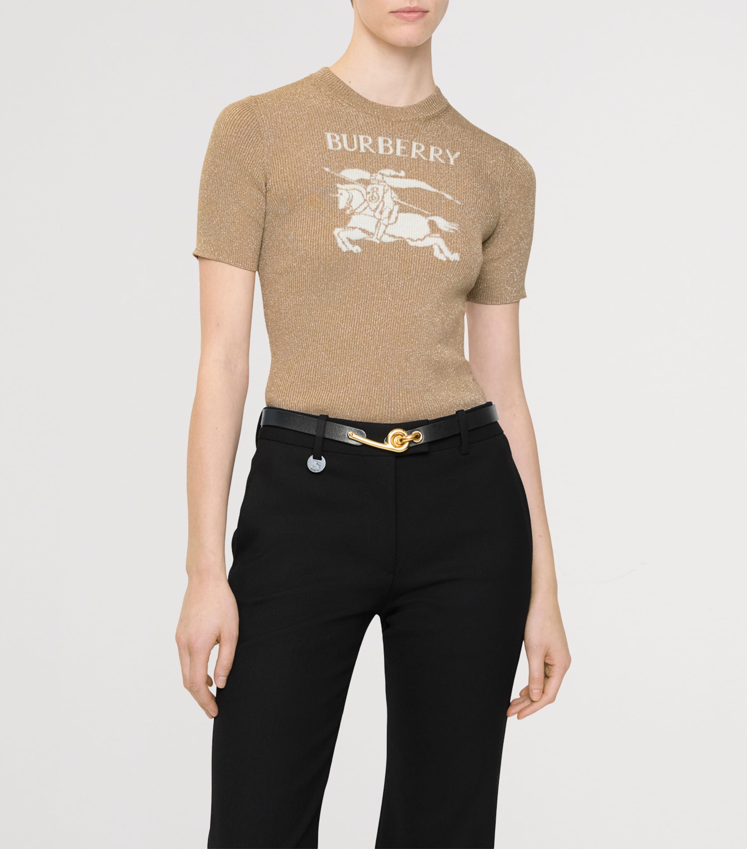 Metallic Wool-Blend Top ARCHIVE BEIGE/GOLD Image 2